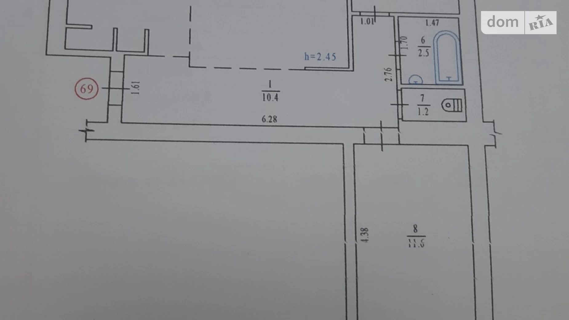 Продається 3-кімнатна квартира 65.2 кв. м у Полтаві, вул. Героїв України(Героїв Сталінграду) - фото 29