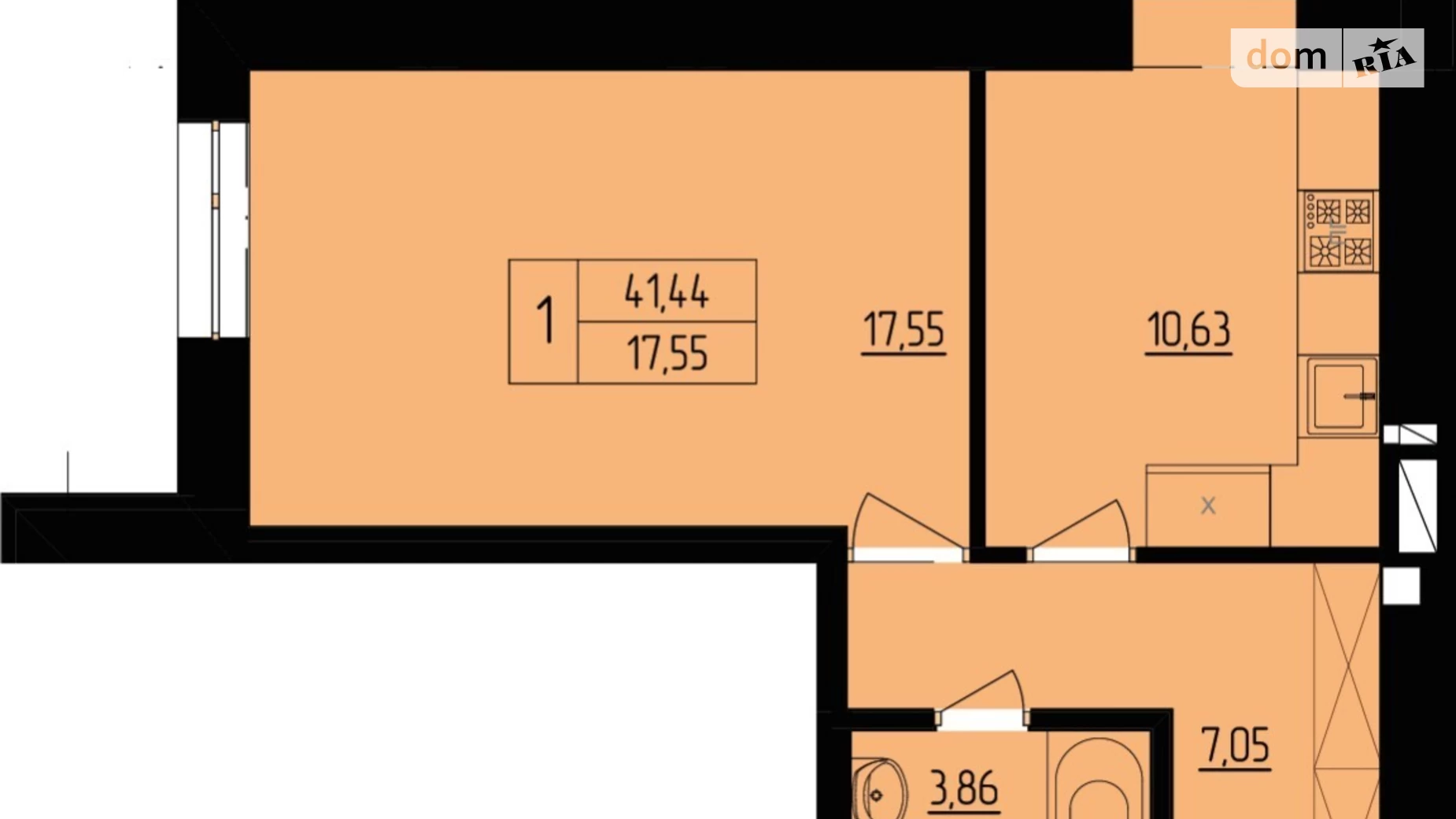 Продається 1-кімнатна квартира 42 кв. м у Хмельницькому, цена: 21200 $ - фото 2