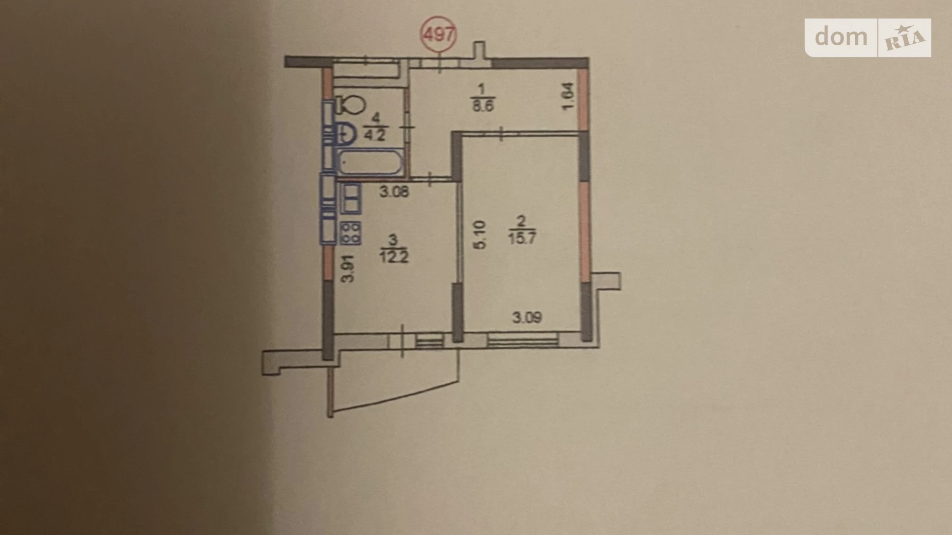 Продается 1-комнатная квартира 41.7 кв. м в Киеве, ул. Кадетский Гай, 10 - фото 2