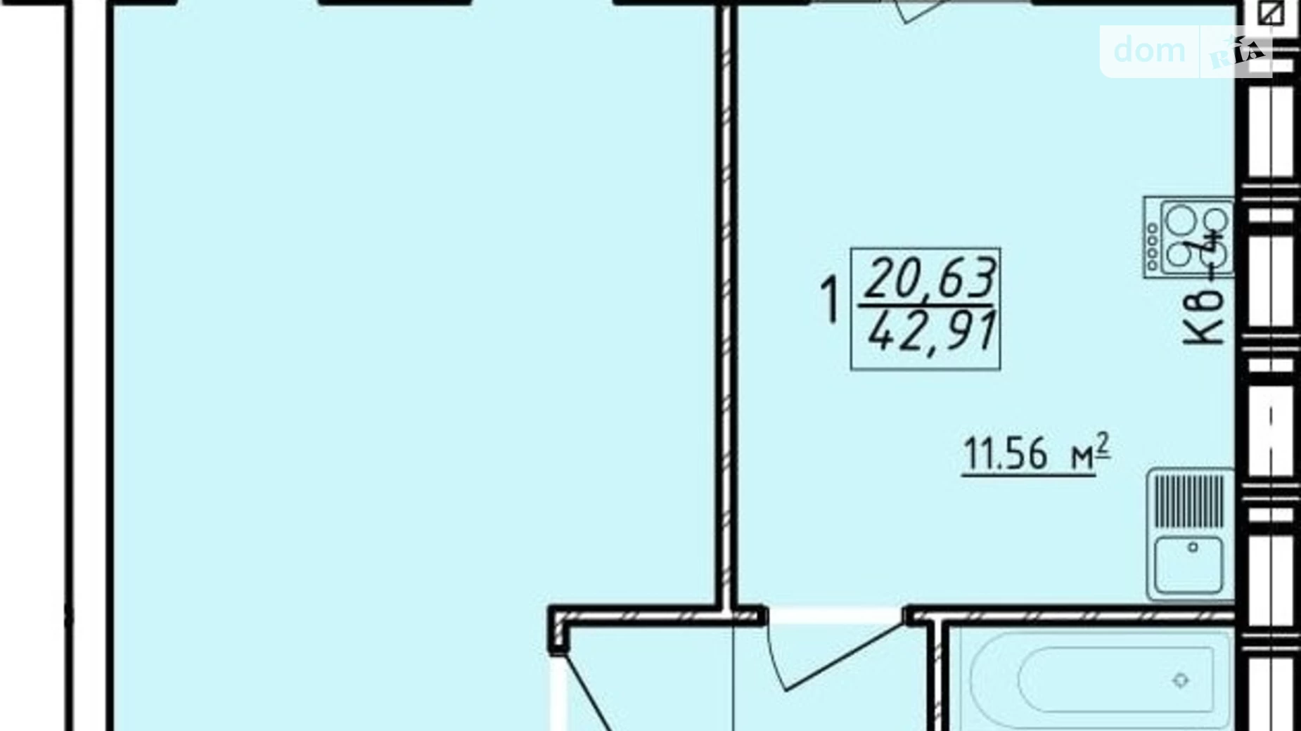 Продається 1-кімнатна квартира 42 кв. м у Харкові, вул. Заливна, 10 - фото 2