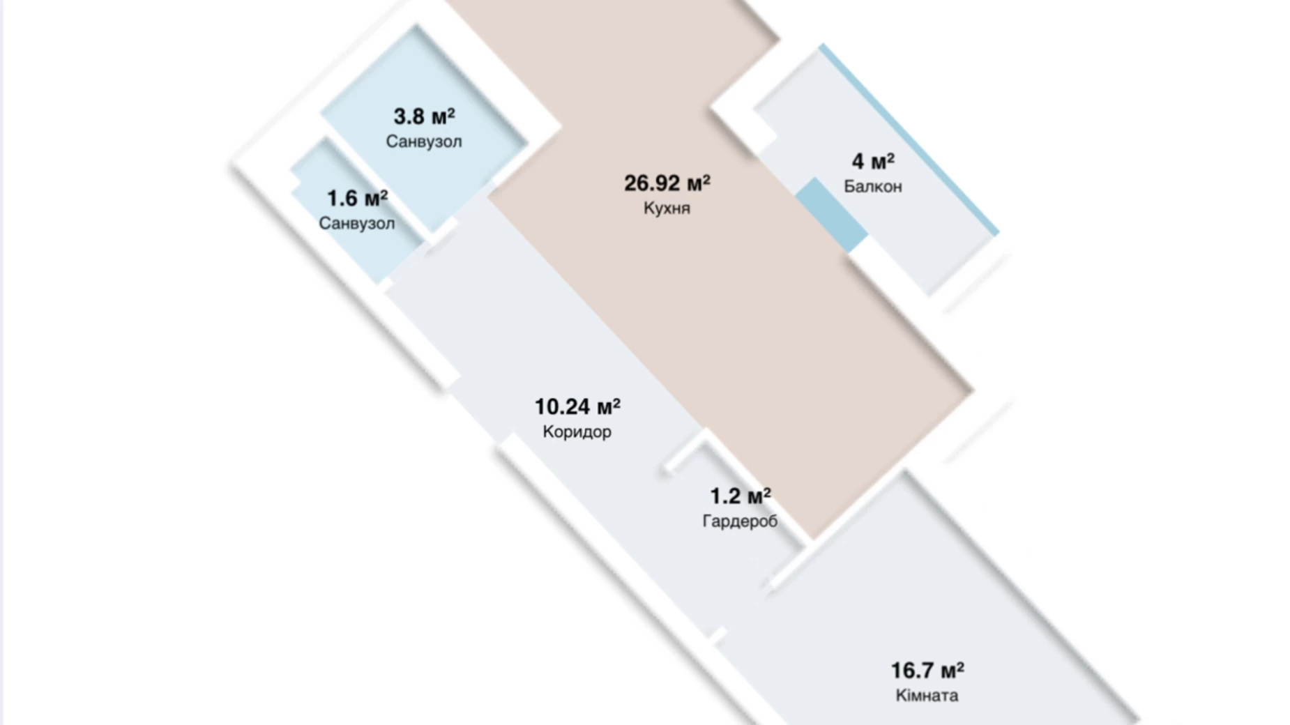 2-кімнатна квартира 65.7 кв. м у Тернополі, вул. Генерала Мирона Тарнавського - фото 4