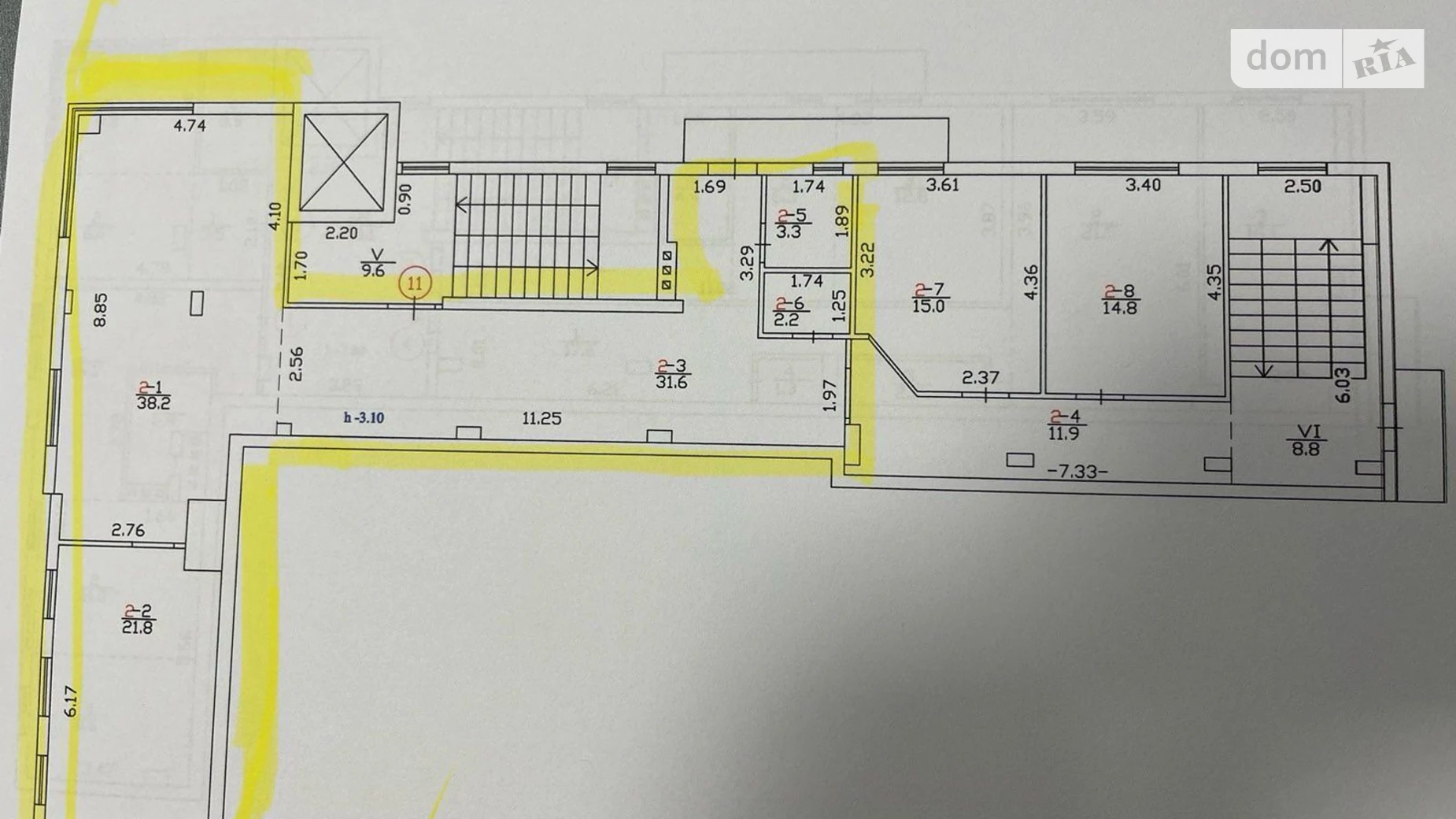 Здається в оренду приміщення вільного призначення 97 кв. м в 4-поверховій будівлі, цена: 58200 грн - фото 3