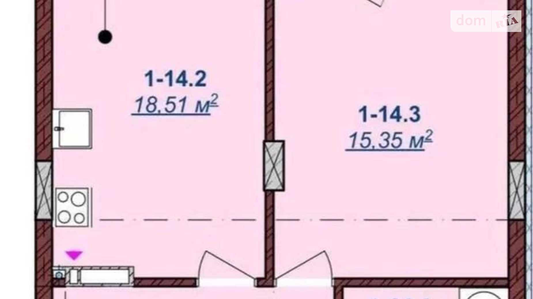 Продається 1-кімнатна квартира 48 кв. м у Ужгороді, вул. Возз'єднання, 25 - фото 16