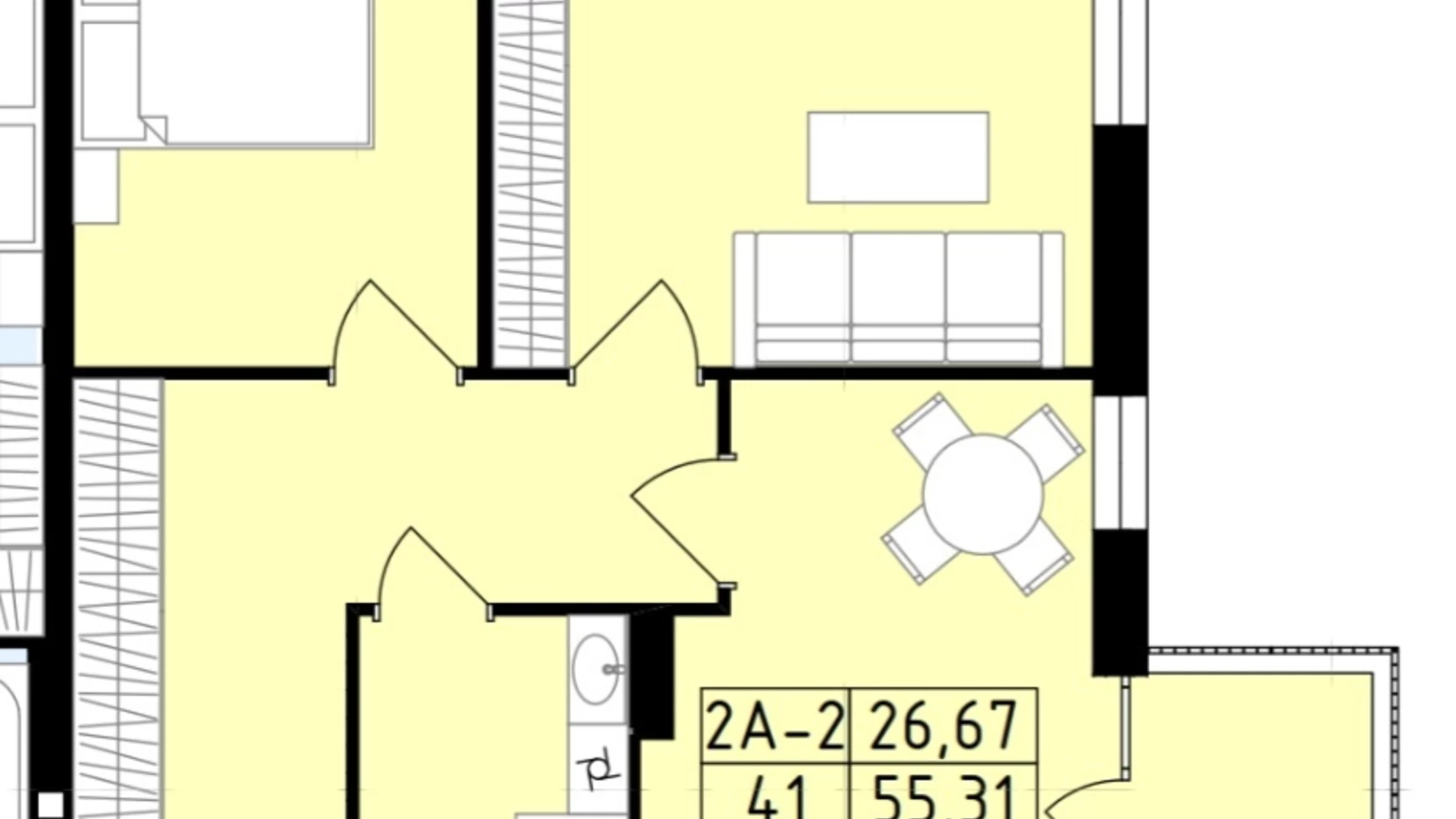 Продается 2-комнатная квартира 55.31 кв. м в Виннице, ул. Сергея Зулинского - фото 2