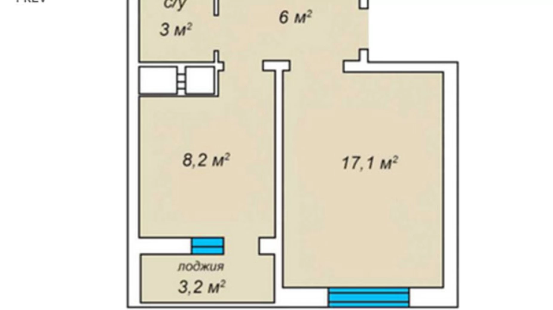 Продається 1-кімнатна квартира 45.3 кв. м у Крижанівка, цена: 29900 $ - фото 3