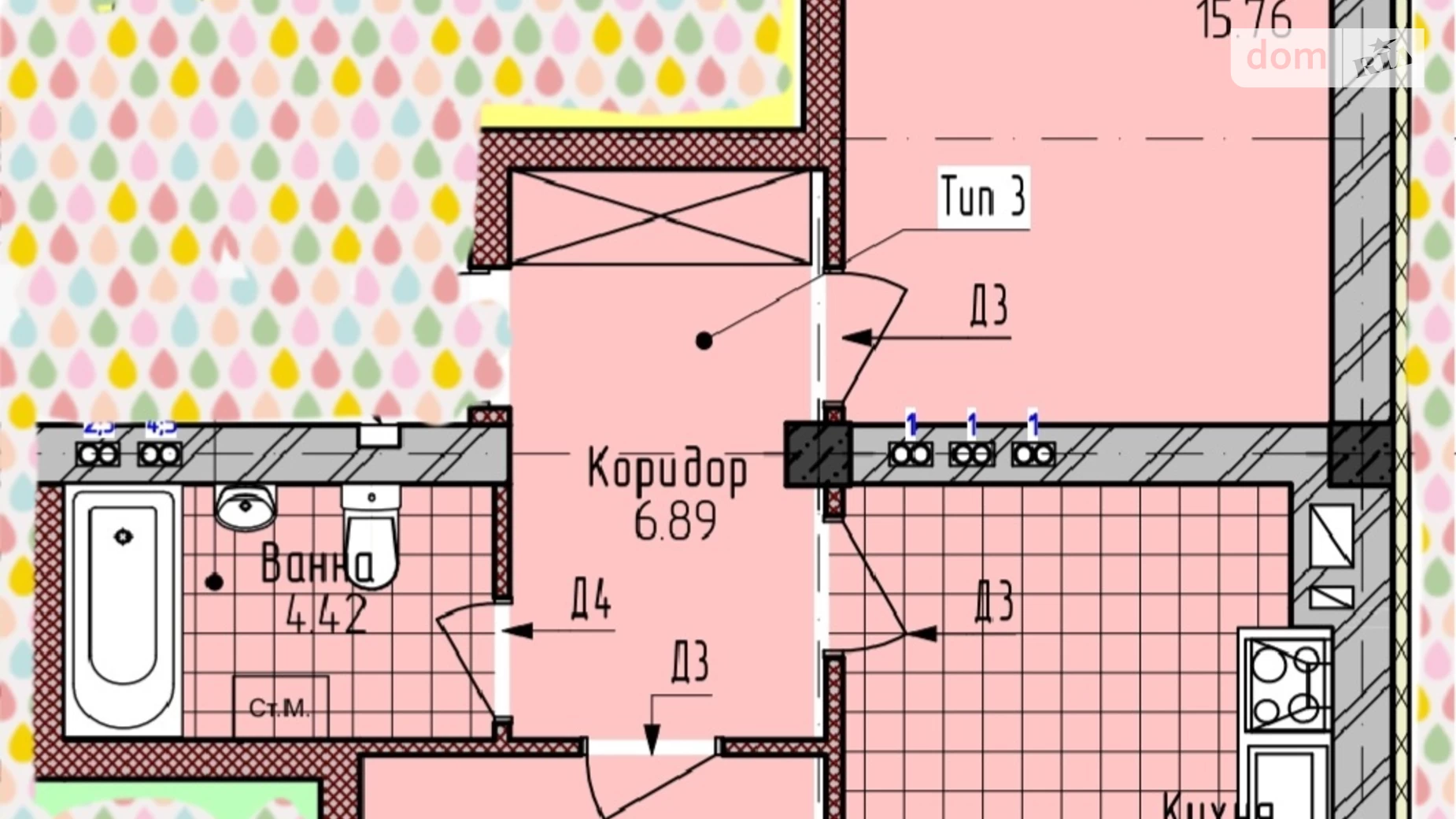 Продается 2-комнатная квартира 64 кв. м в Ужгороде, ул. Богомольца, 17 - фото 8