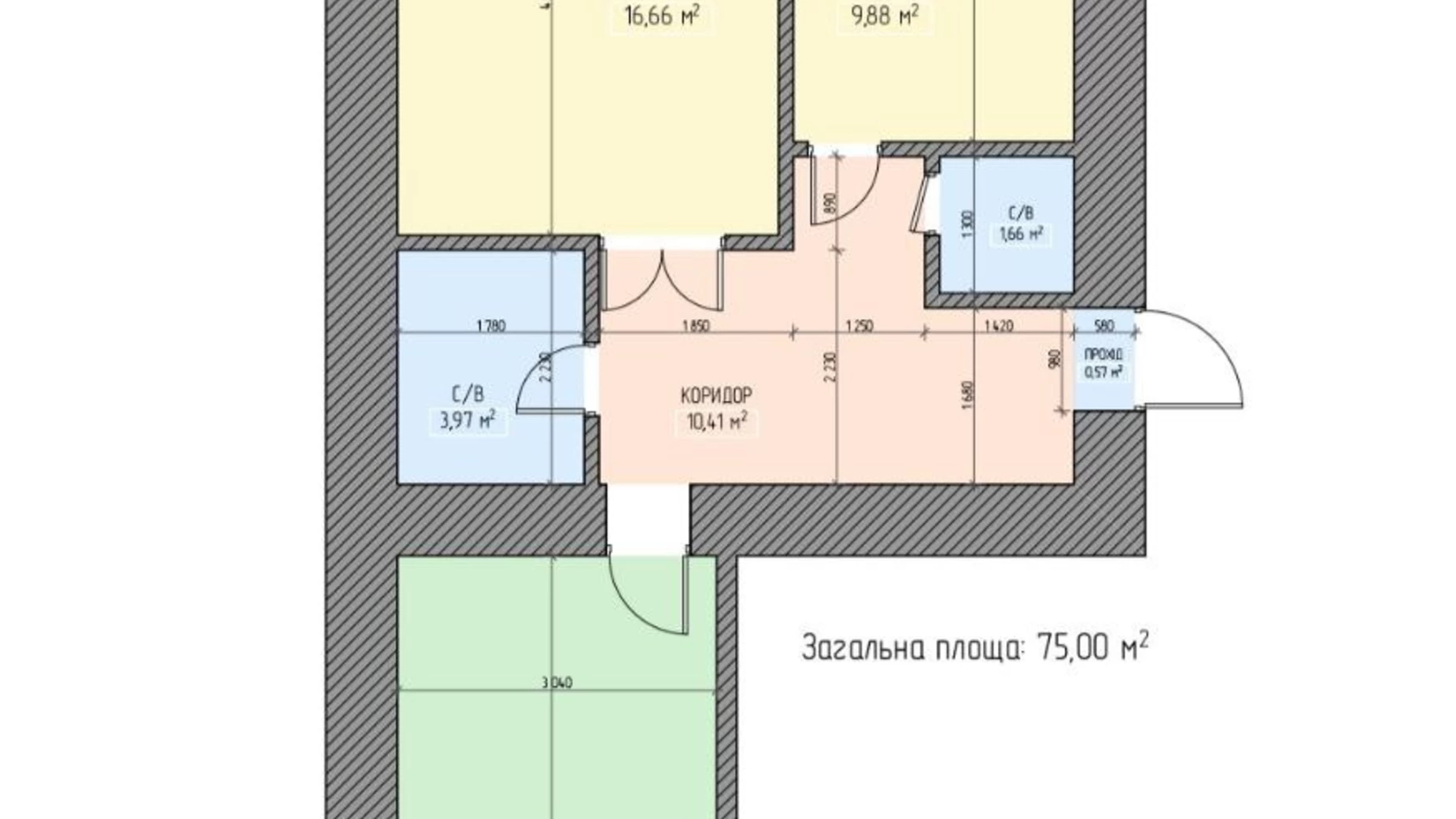 Продается 2-комнатная квартира 73.4 кв. м в Никитинцах, ул. Петра Маланюка(Декабристов), 58 - фото 2