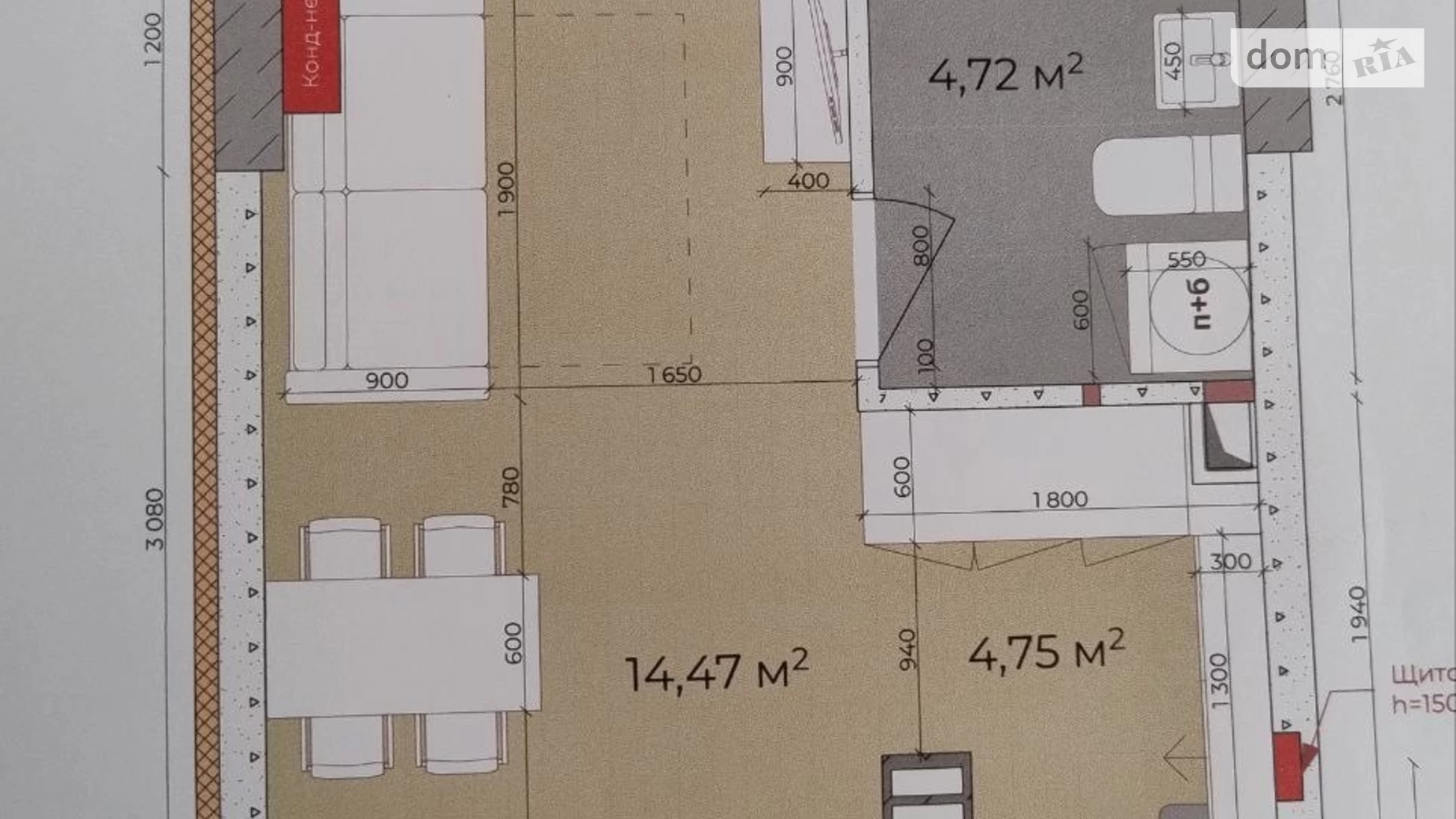 Продается 1-комнатная квартира 25.3 кв. м в Киеве, цена: 63000 $ - фото 4