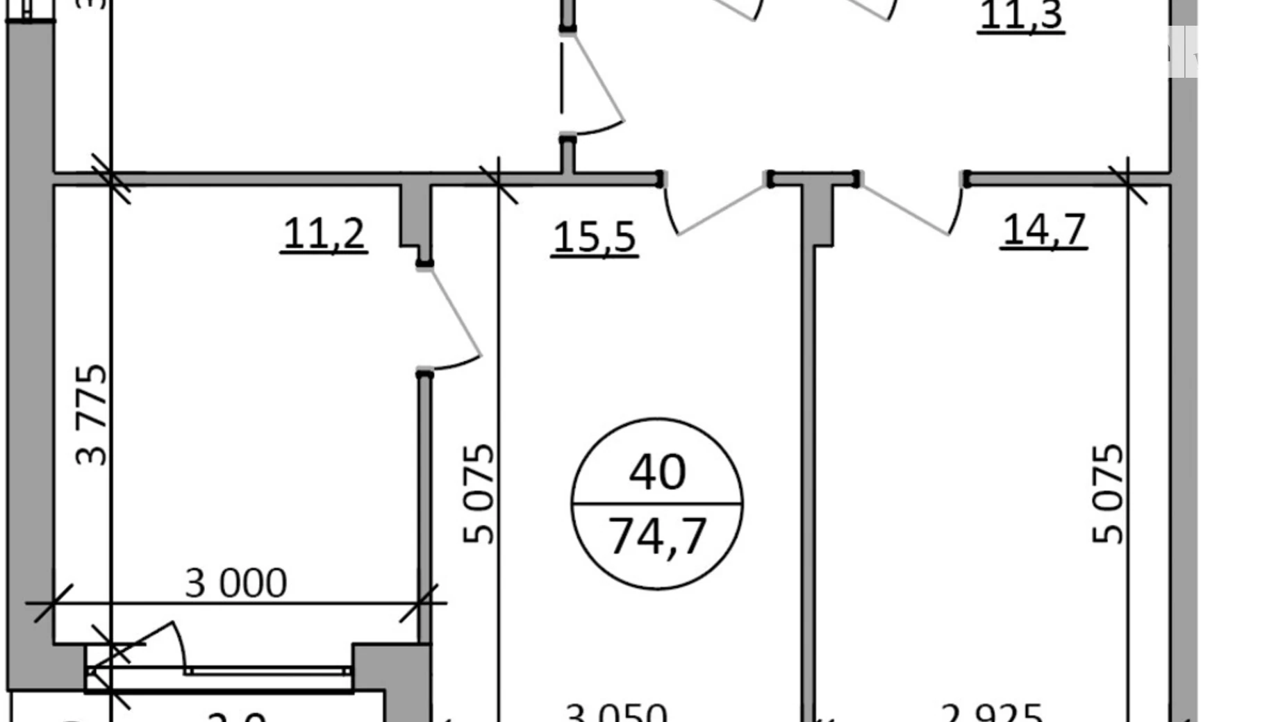Продается 3-комнатная квартира 74.7 кв. м в Брюховичах, ул. Львовская, 92 - фото 2