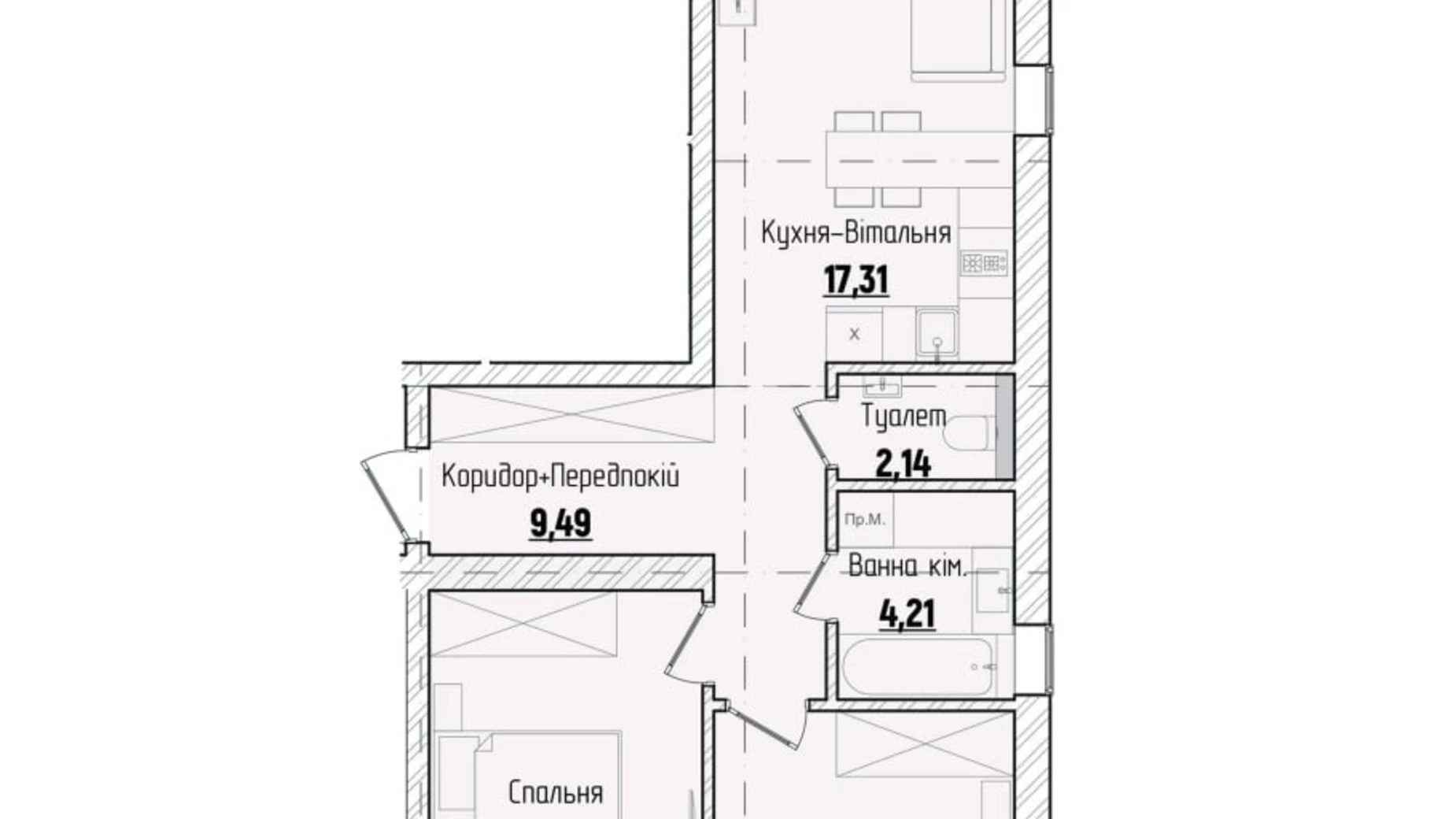Продается 2-комнатная квартира 64.68 кв. м в Чагоре, ул. Гетьмана Мазепы - фото 2