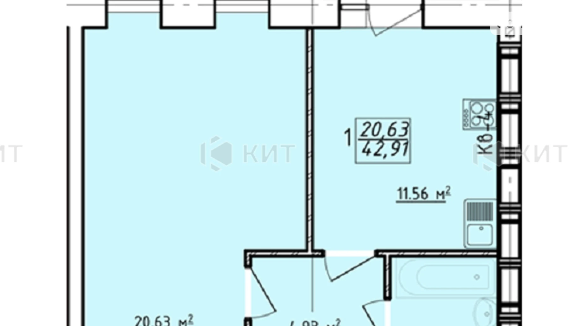 Продается 1-комнатная квартира 43 кв. м в Харькове, ул. Заливная, 12 - фото 5
