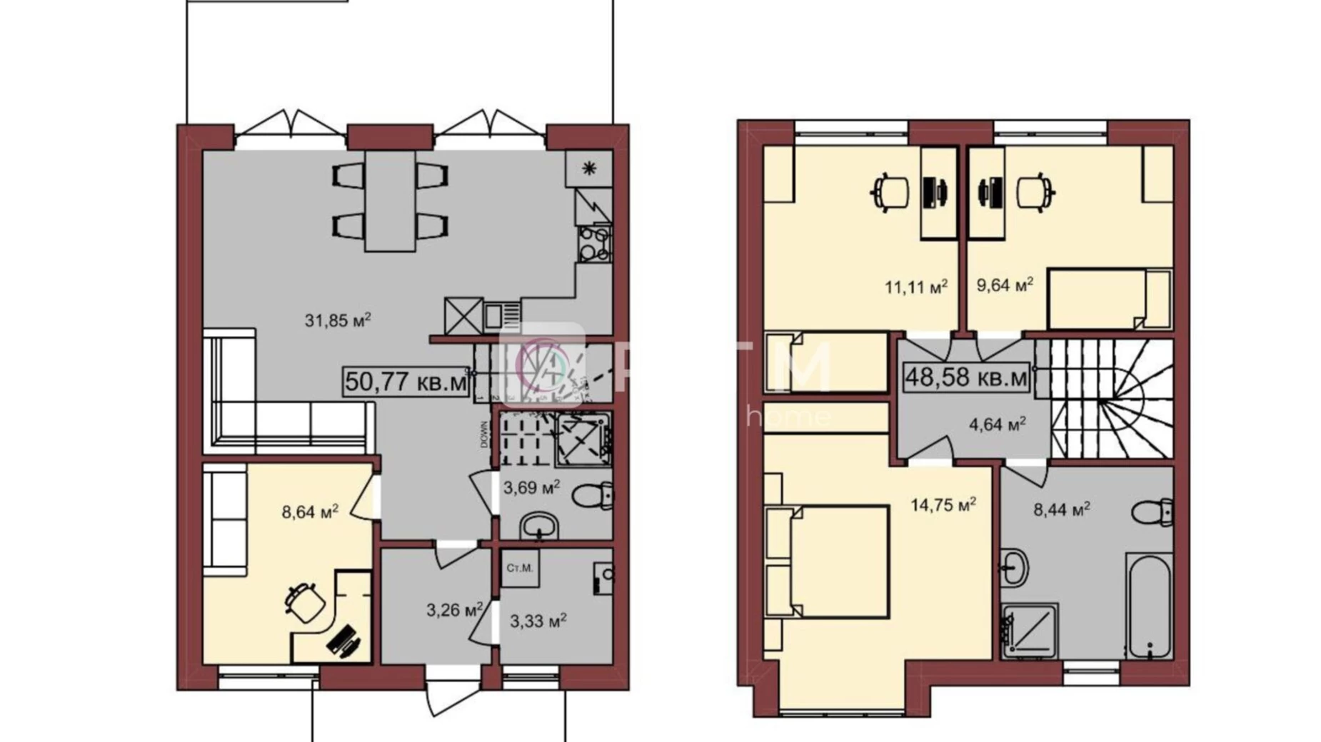 Продается дом на 2 этажа 99.35 кв. м с беседкой, цена: 66000 $ - фото 4