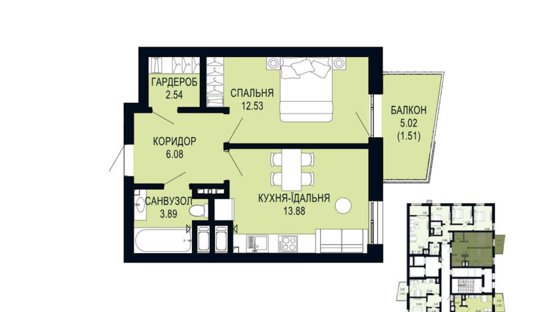 Продається 1-кімнатна квартира 40.43 кв. м у Львові, вул. Щурата - фото 2