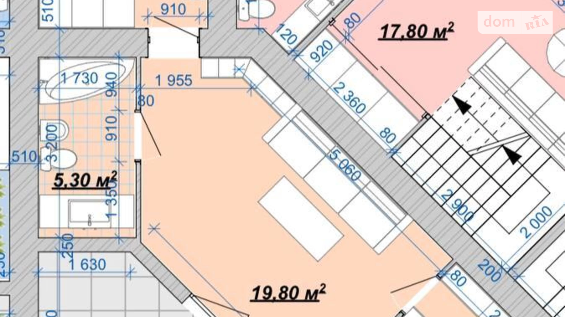 Продається 2-кімнатна квартира 122.8 кв. м у Івано-Франківську, вул. Княгинин, 44 корпус 19 - фото 2