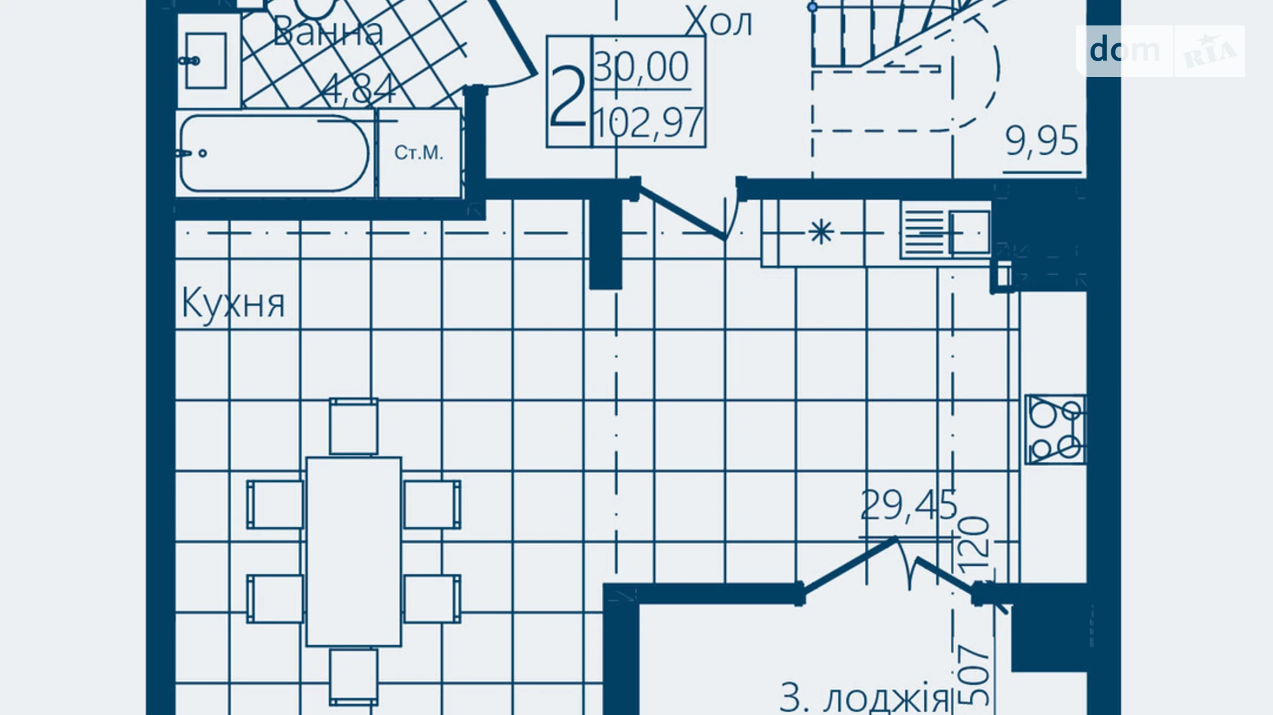 Продається 2-кімнатна квартира 102.97 кв. м у Чернівцях, вул. Героїв Майдану, 194А - фото 2