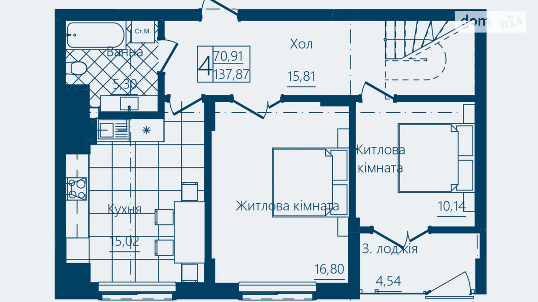 Продається 4-кімнатна квартира 137.87 кв. м у Чернівцях, вул. Героїв Майдану, 194А - фото 2