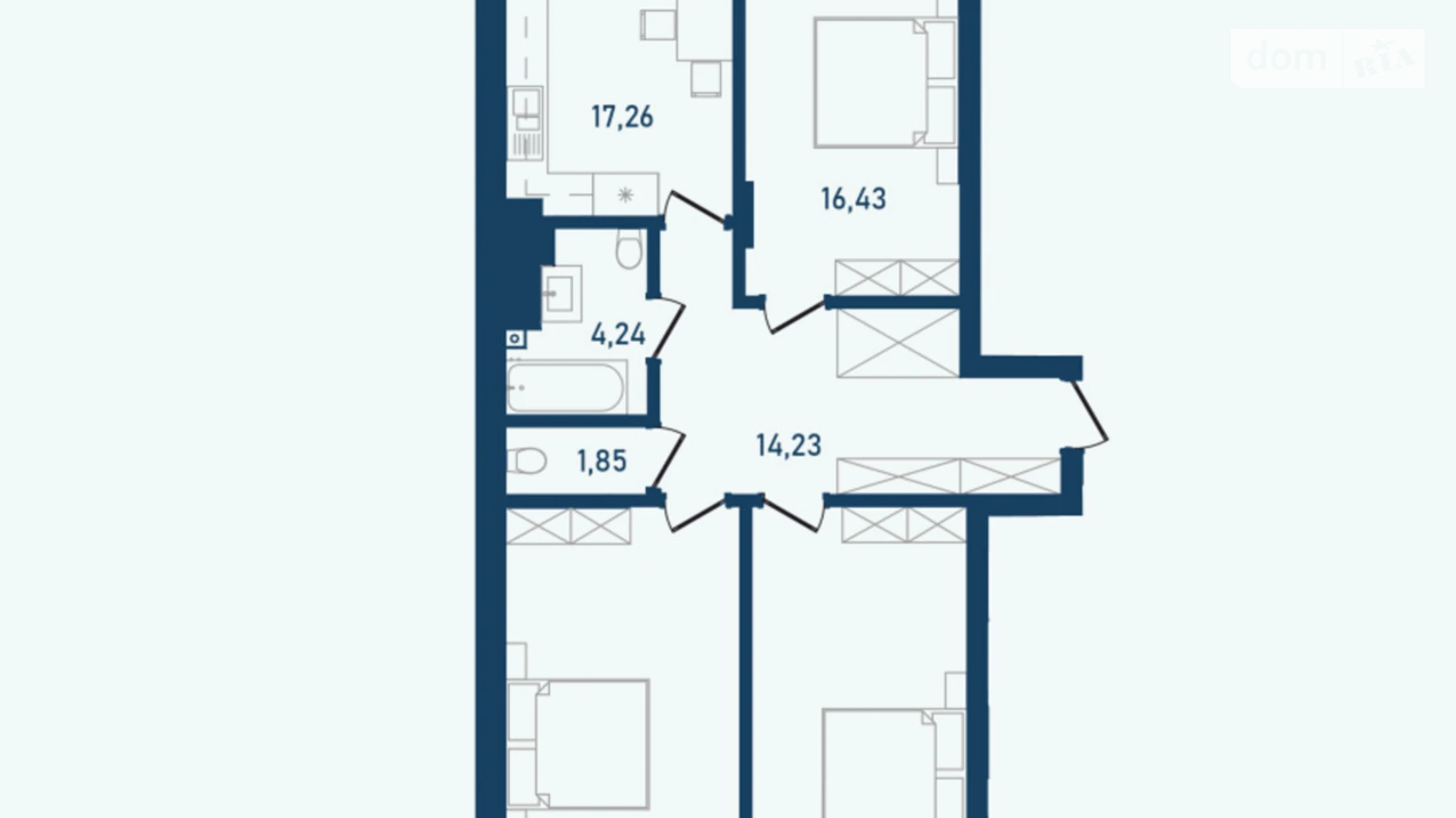 Продається 3-кімнатна квартира 102.46 кв. м у Чернівцях, вул. Героїв Майдану, 194А - фото 2