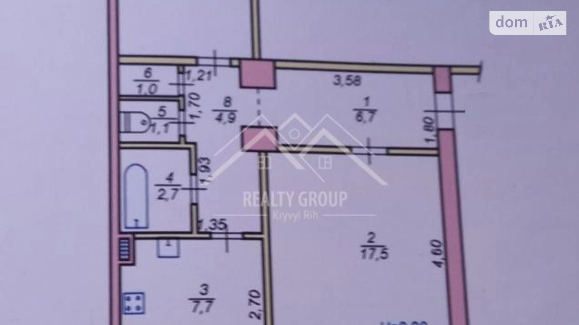 Продается 2-комнатная квартира 55.2 кв. м в Кривом Роге, ул. Бородина, 2 - фото 3