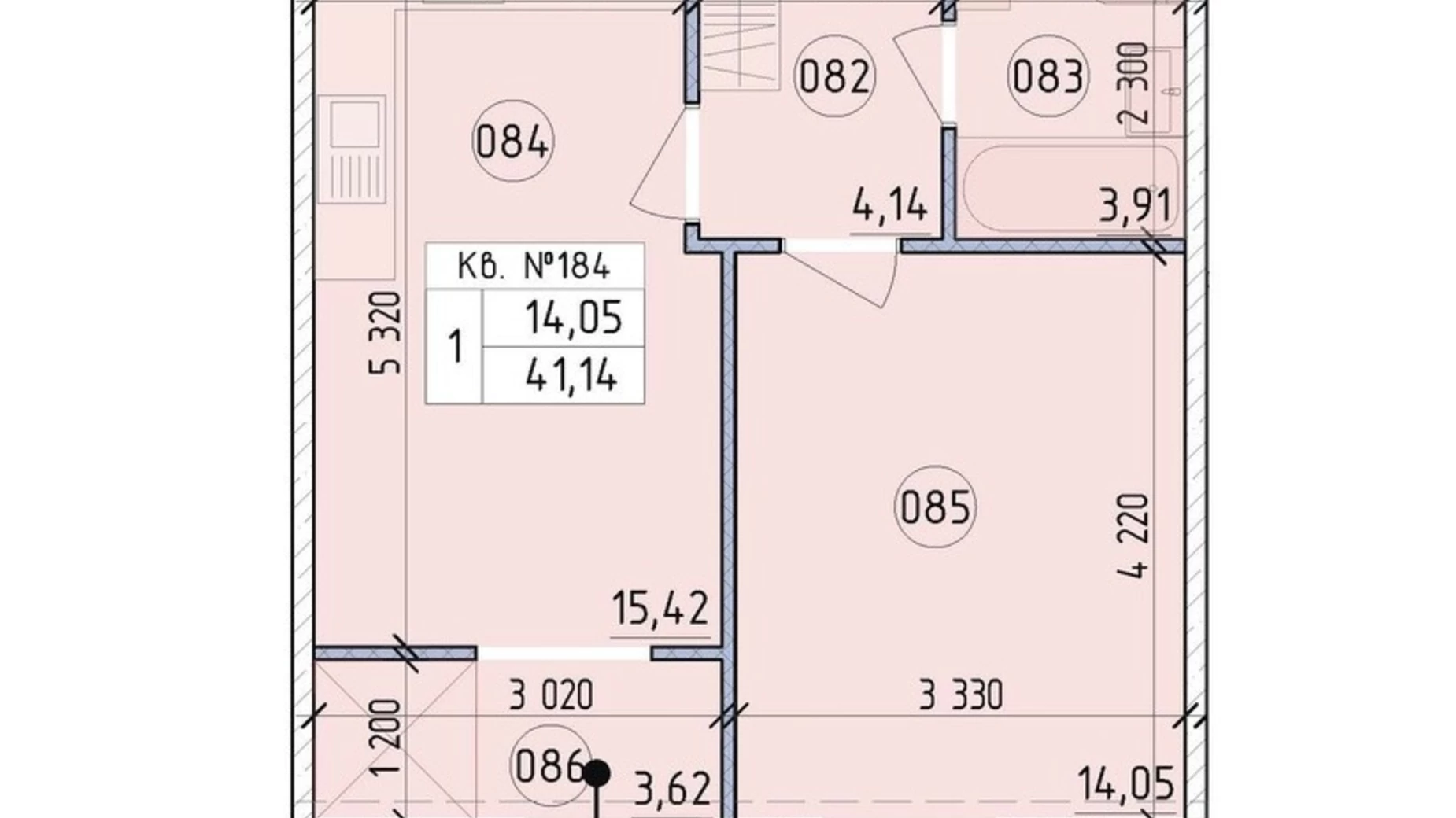 Продається 1-кімнатна квартира 41.14 кв. м у Києві, вул. Михайла Максимовича, 24 - фото 2