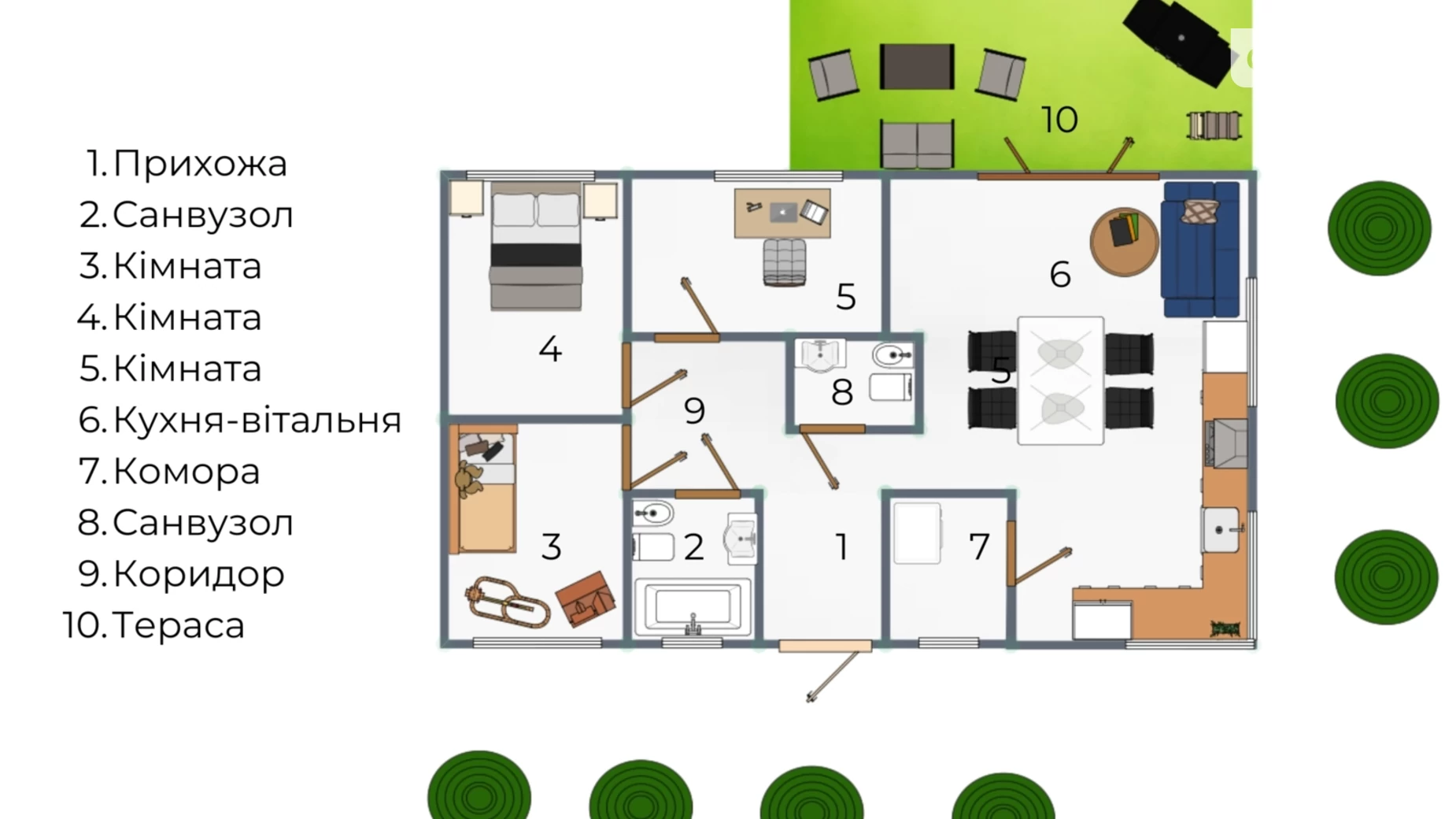 Продается одноэтажный дом 130 кв. м с садом, цена: 135000 $ - фото 2