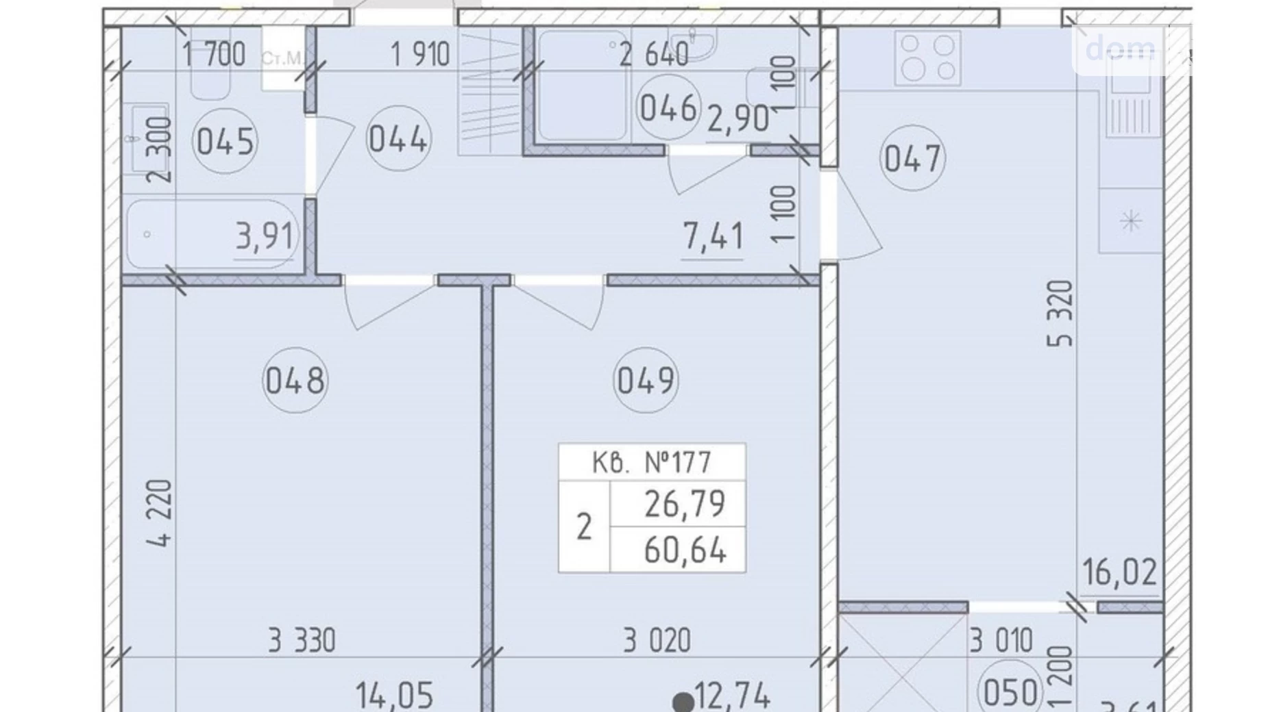 Продается 2-комнатная квартира 60.64 кв. м в Киеве, ул. Михаила Максимовича - фото 2