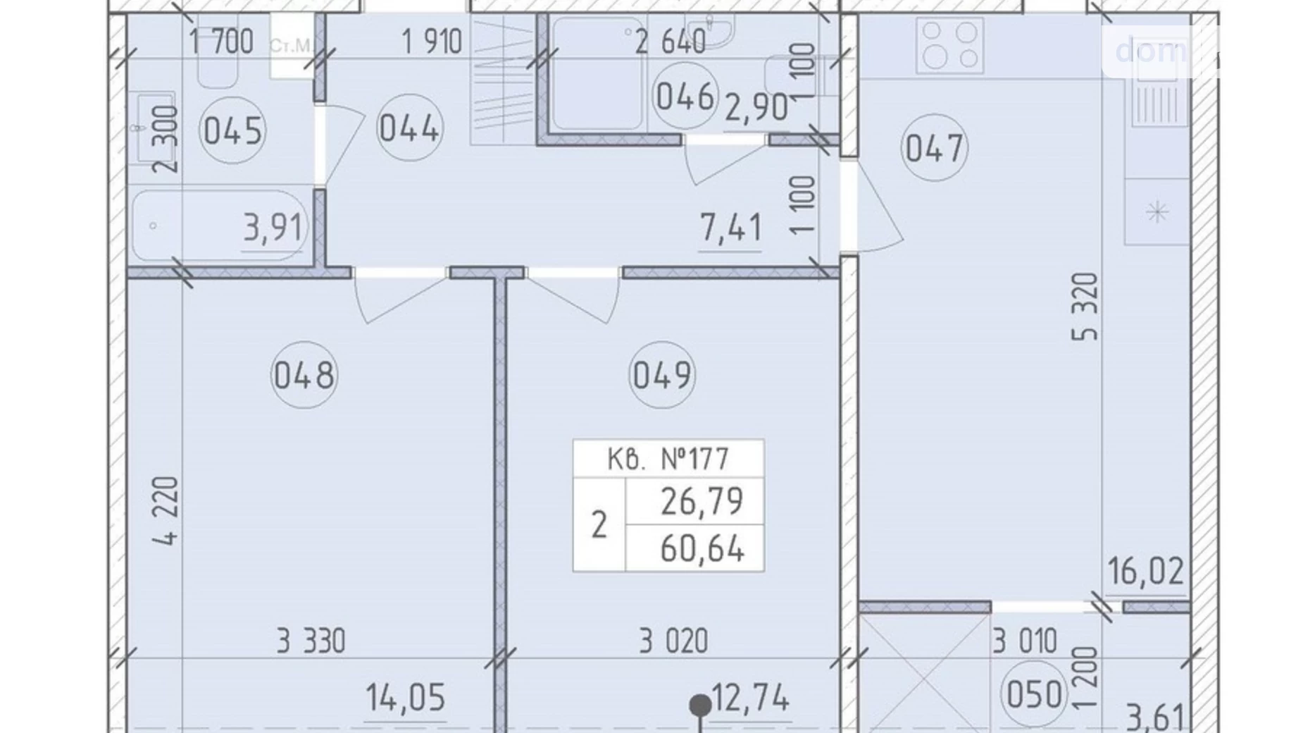 Продается 2-комнатная квартира 60.64 кв. м в Киеве, ул. Михаила Максимовича - фото 2