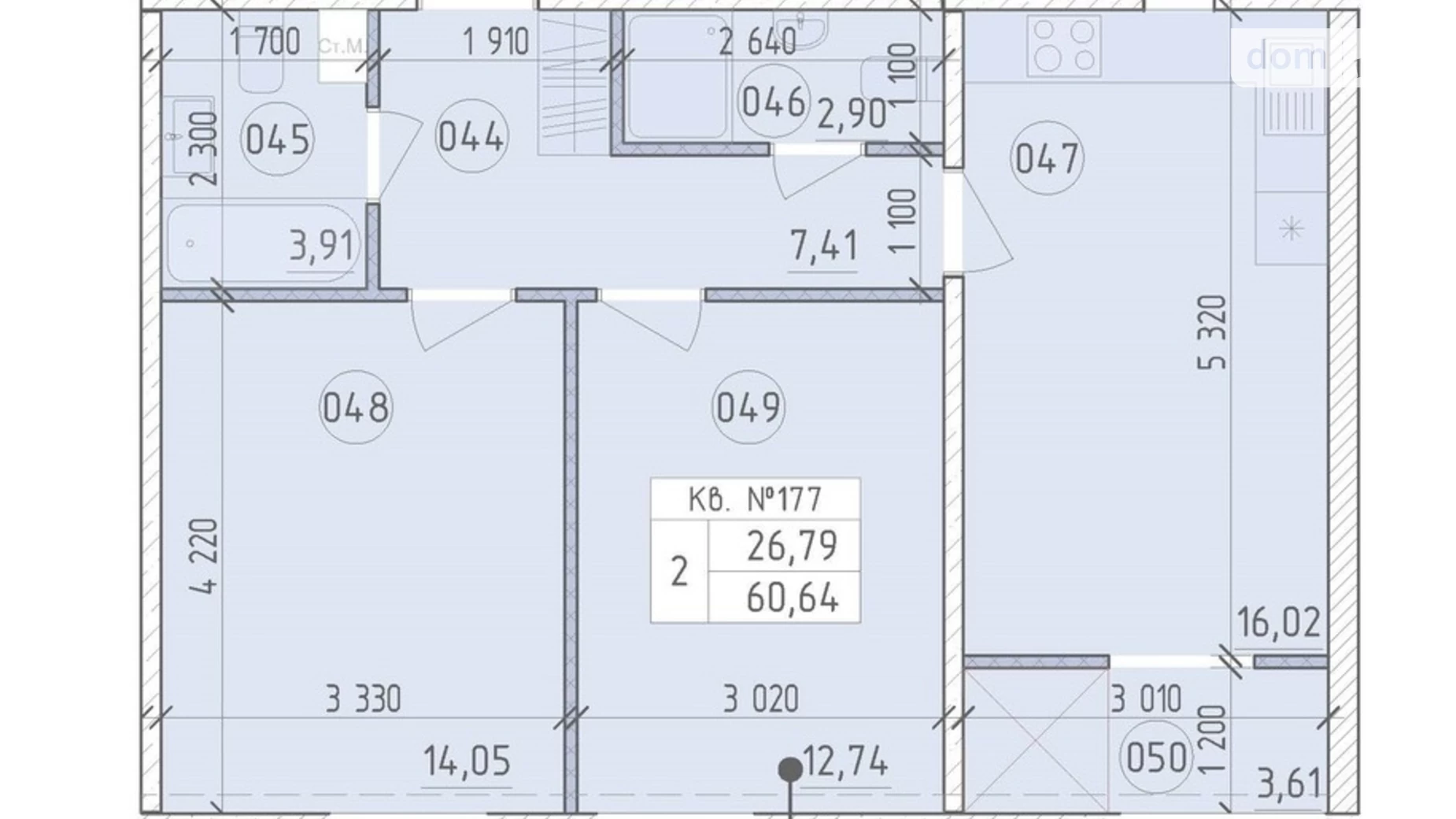 Продается 2-комнатная квартира 60.64 кв. м в Киеве, ул. Михаила Максимовича - фото 2