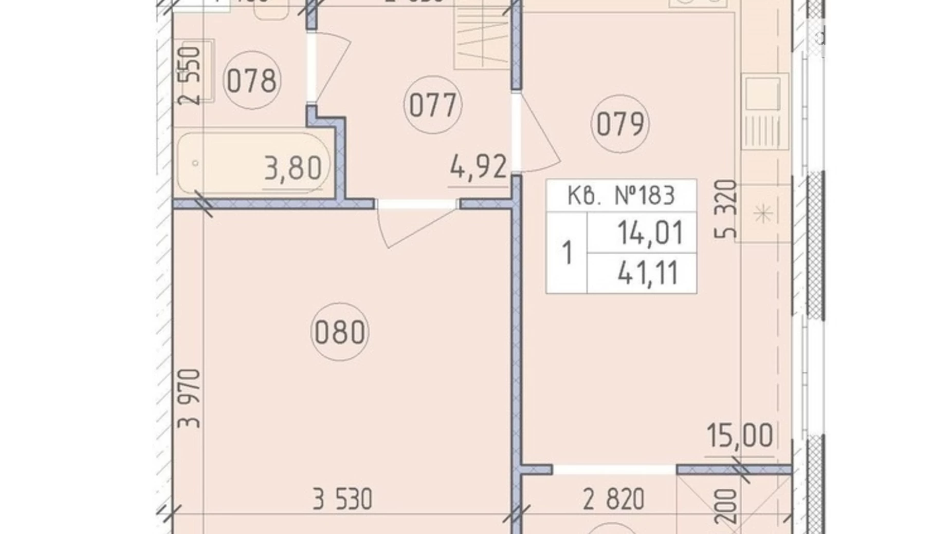 Продается 1-комнатная квартира 41.11 кв. м в Киеве, ул. Михаила Максимовича - фото 2
