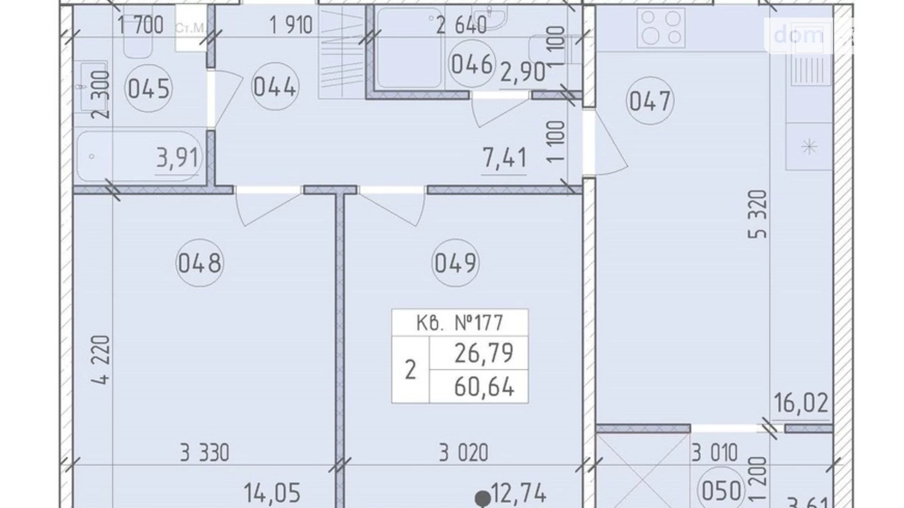 Продается 2-комнатная квартира 60.64 кв. м в Киеве, ул. Михаила Максимовича - фото 2