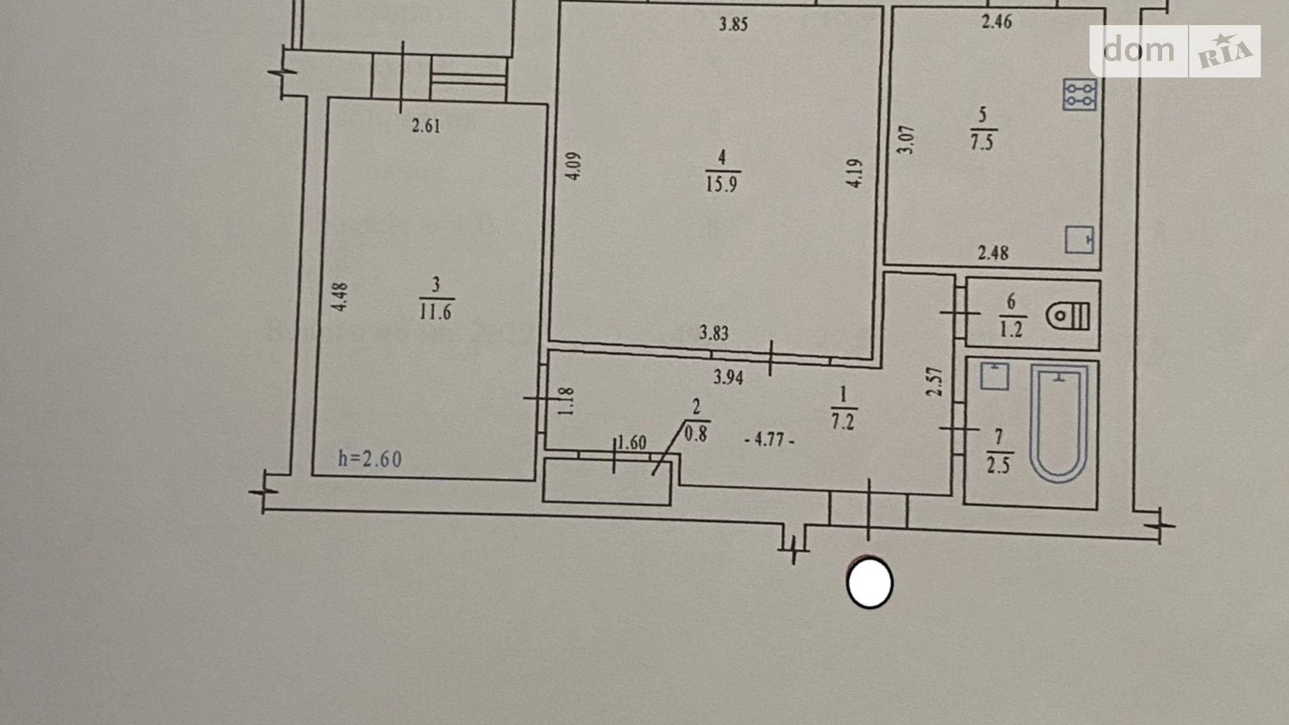 Продается 2-комнатная квартира 49.5 кв. м в Полтаве, цена: 36000 $ - фото 2