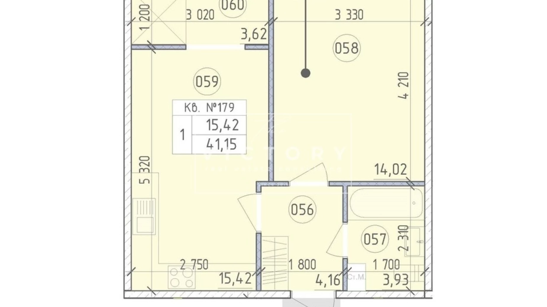 Продается 1-комнатная квартира 41.15 кв. м в Киеве, ул. Михаила Максимовича - фото 2