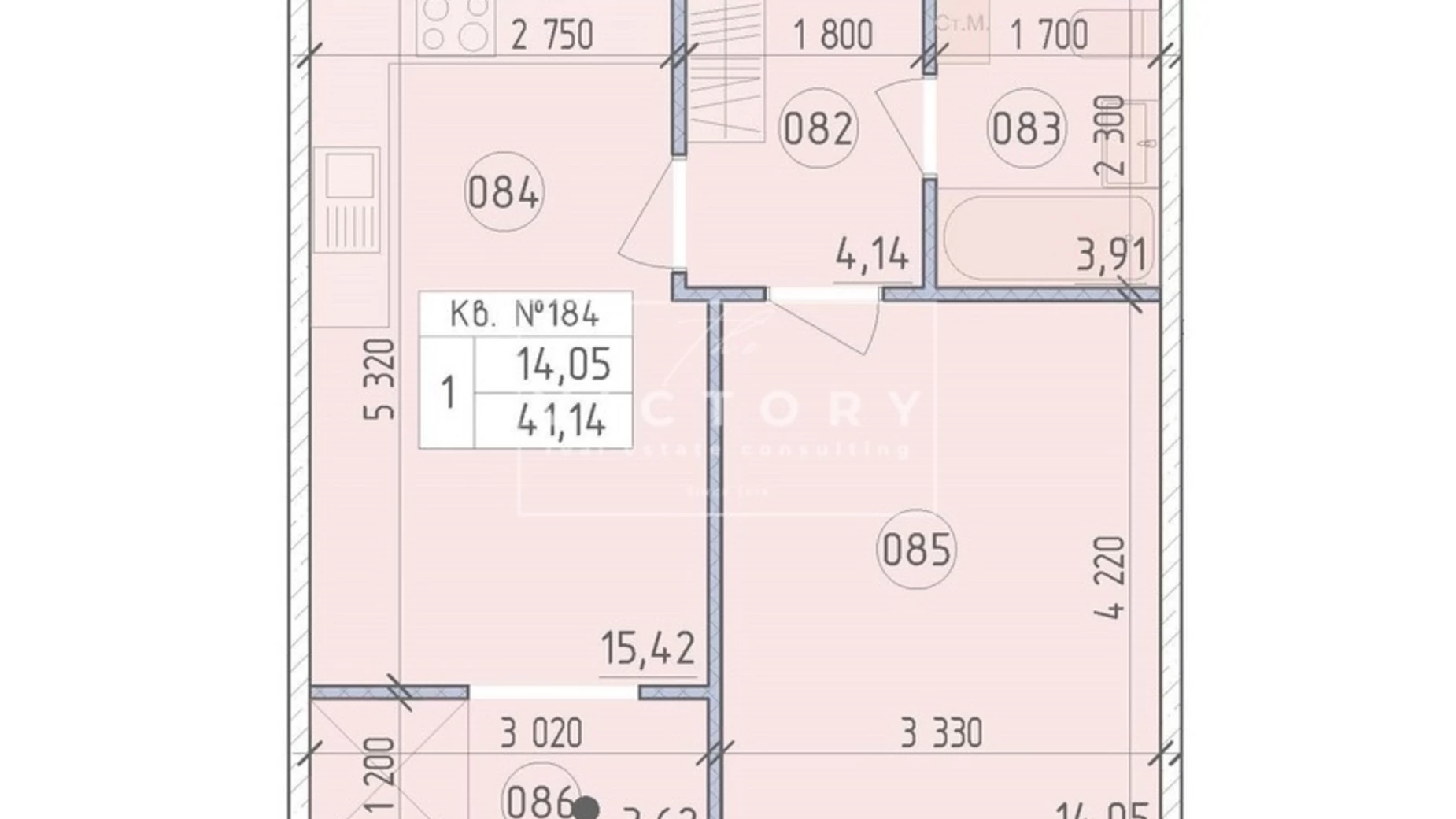Продается 1-комнатная квартира 41.14 кв. м в Киеве, ул. Михаила Максимовича - фото 2
