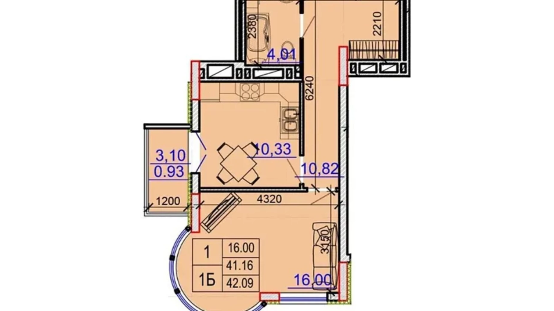 Продается 1-комнатная квартира 42 кв. м в Хмельницком, ул. Подольская, 115 - фото 5