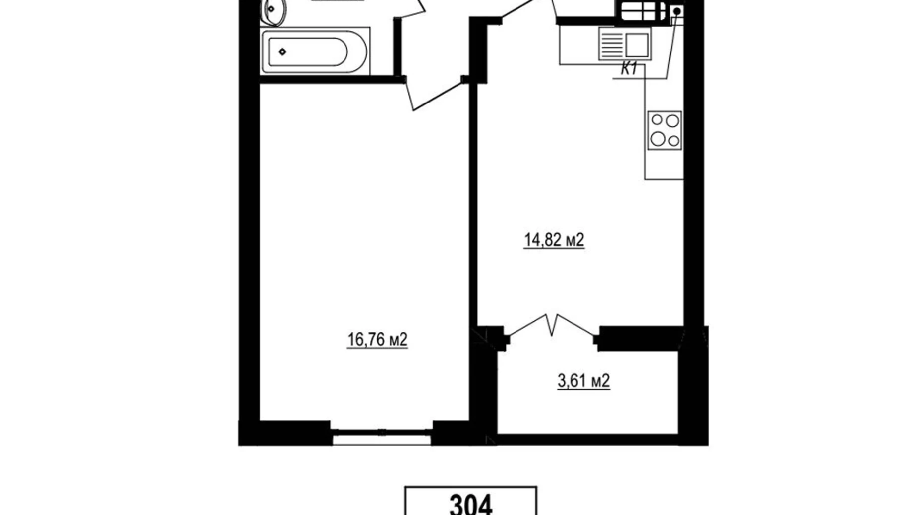 Продается 1-комнатная квартира 45.67 кв. м в Софиевской Борщаговке, ул. Яблоневая, 3А - фото 2
