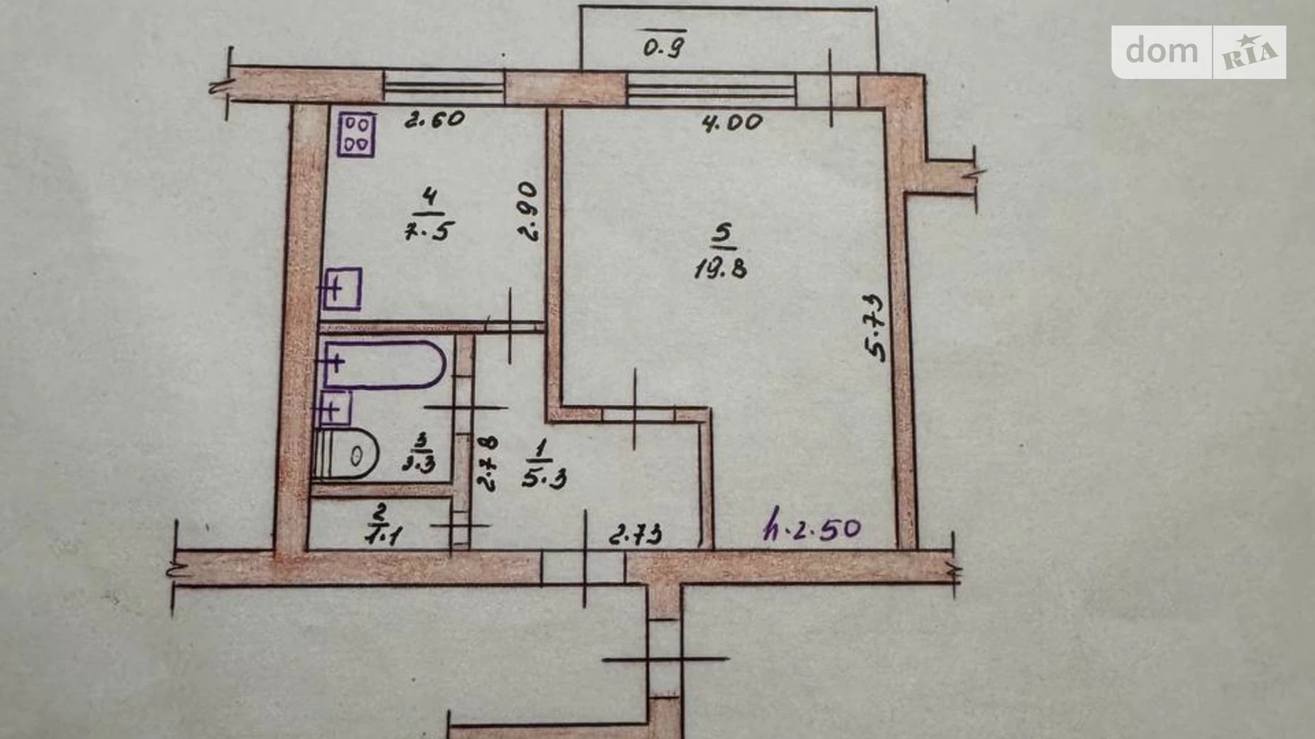 Продается 1-комнатная квартира 37.9 кв. м в Хмельницком, ул. Зализняка Максима, 14/2 - фото 2