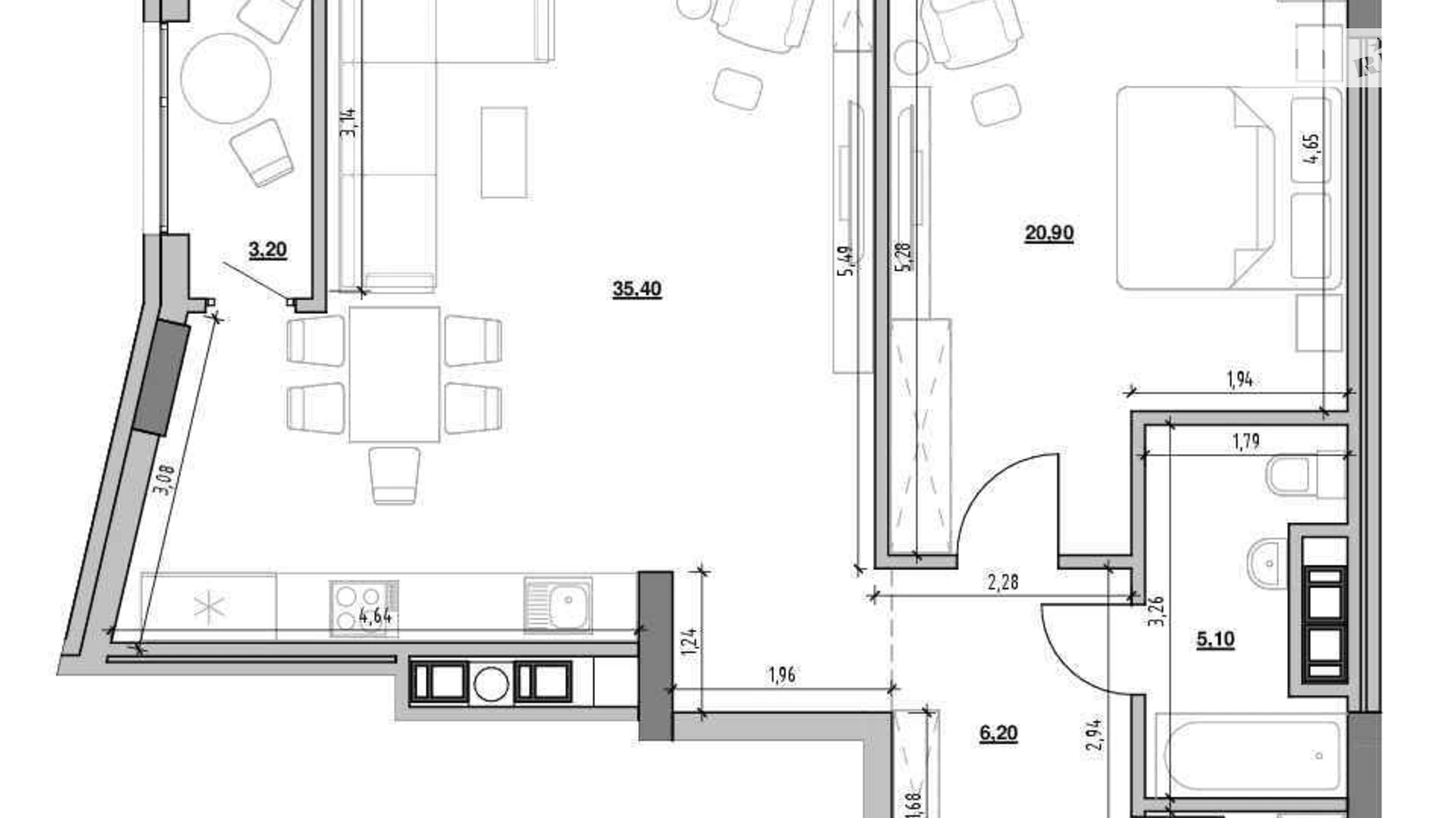 Продается 1-комнатная квартира 72.9 кв. м в Львове, ул. Ярославенко - фото 2
