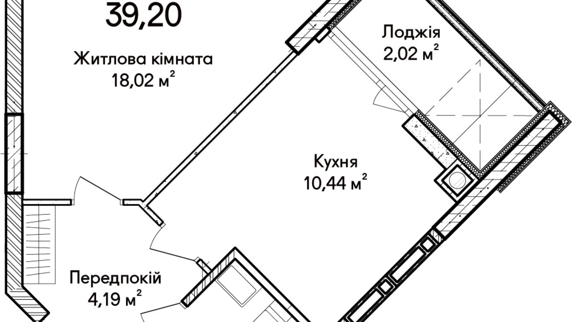 Продається 1-кімнатна квартира 39.42 кв. м у Ірпені, вул. Ольги Кобилянської(Достоєвського), 1В/28 - фото 3