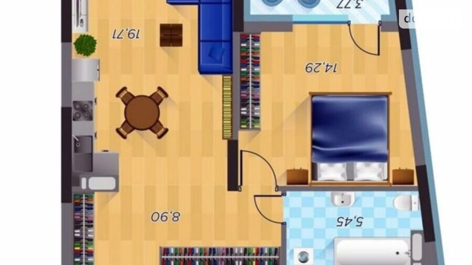 Продается 1-комнатная квартира 52.7 кв. м в Киеве, ул. Николая Кравченко, 23 корпус 3 - фото 2