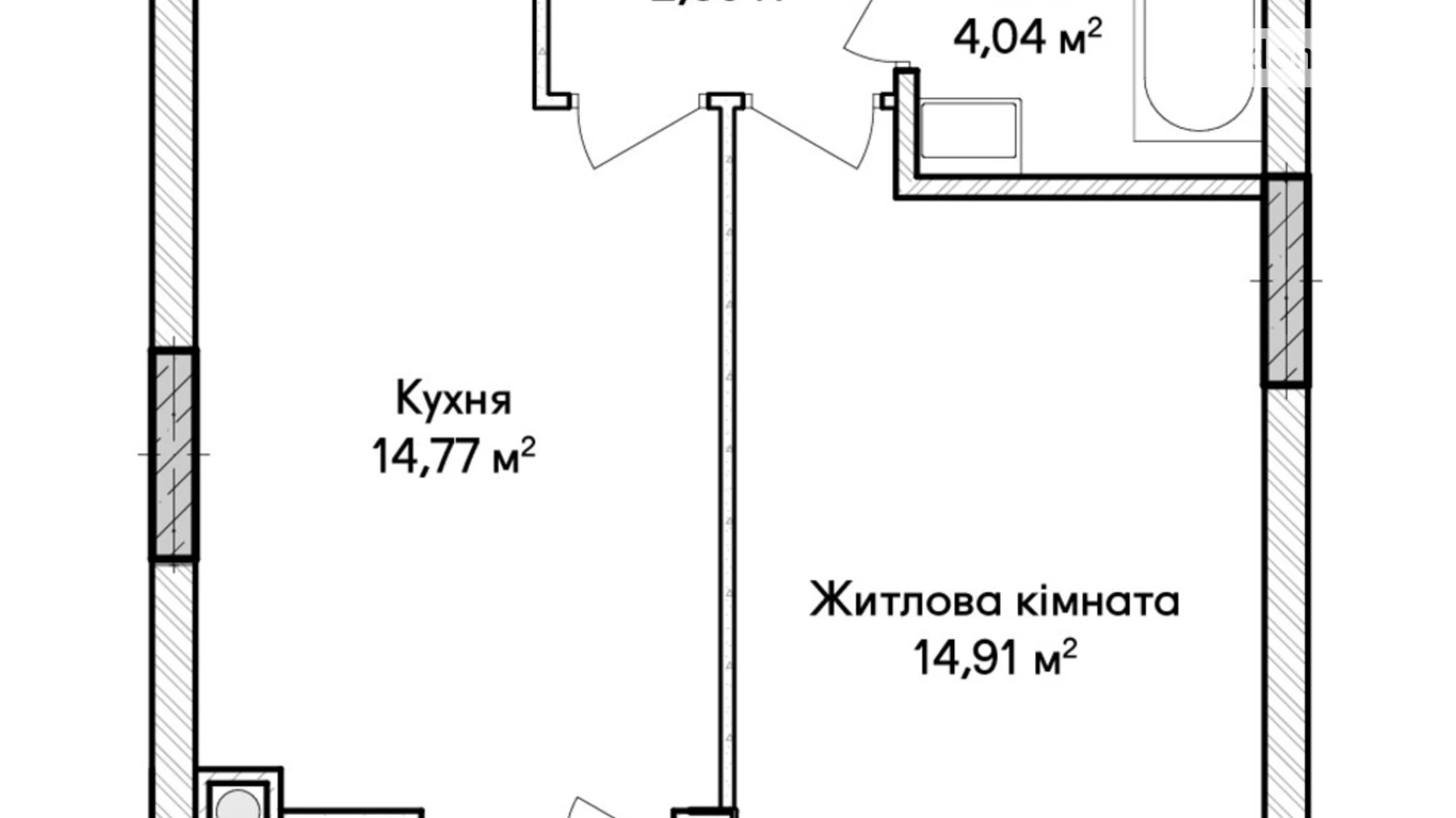 Продается 1-комнатная квартира 38 кв. м в Ирпене, ул. Ольги Кобылянской(Достоевского) - фото 2