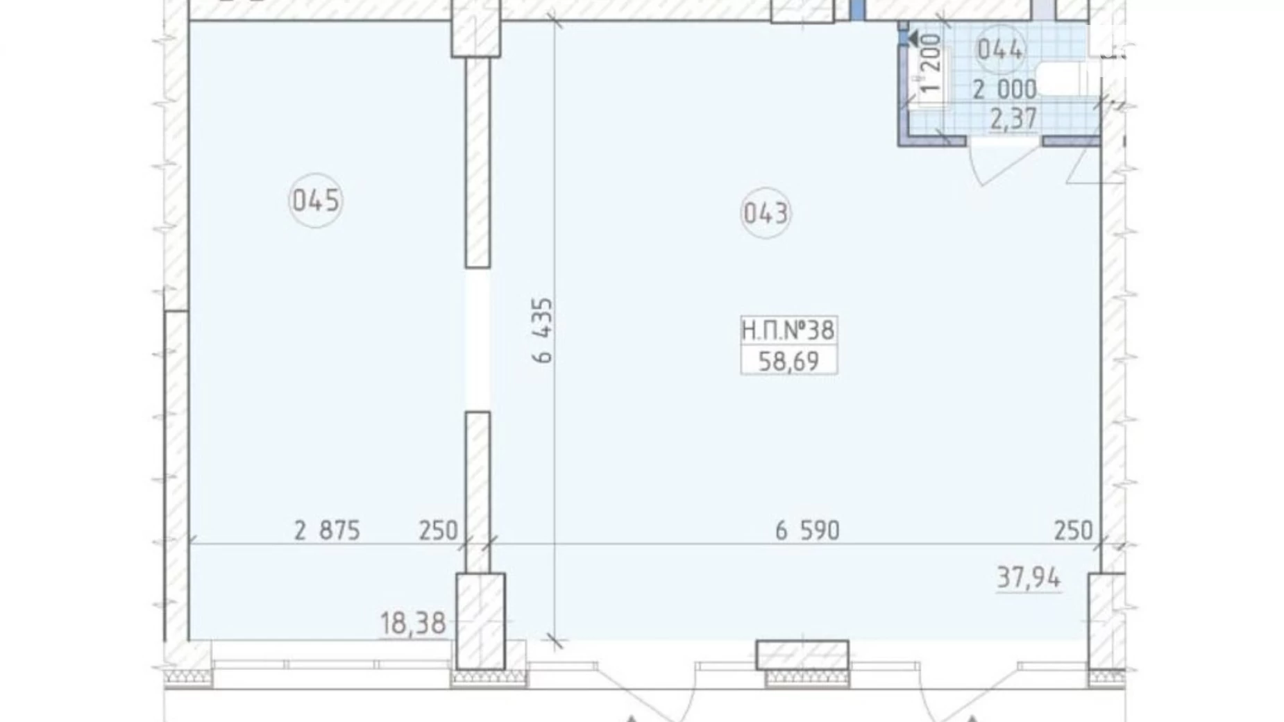 Продается объект сферы услуг 58.69 кв. м в 21-этажном здании, цена: 73500 $ - фото 2
