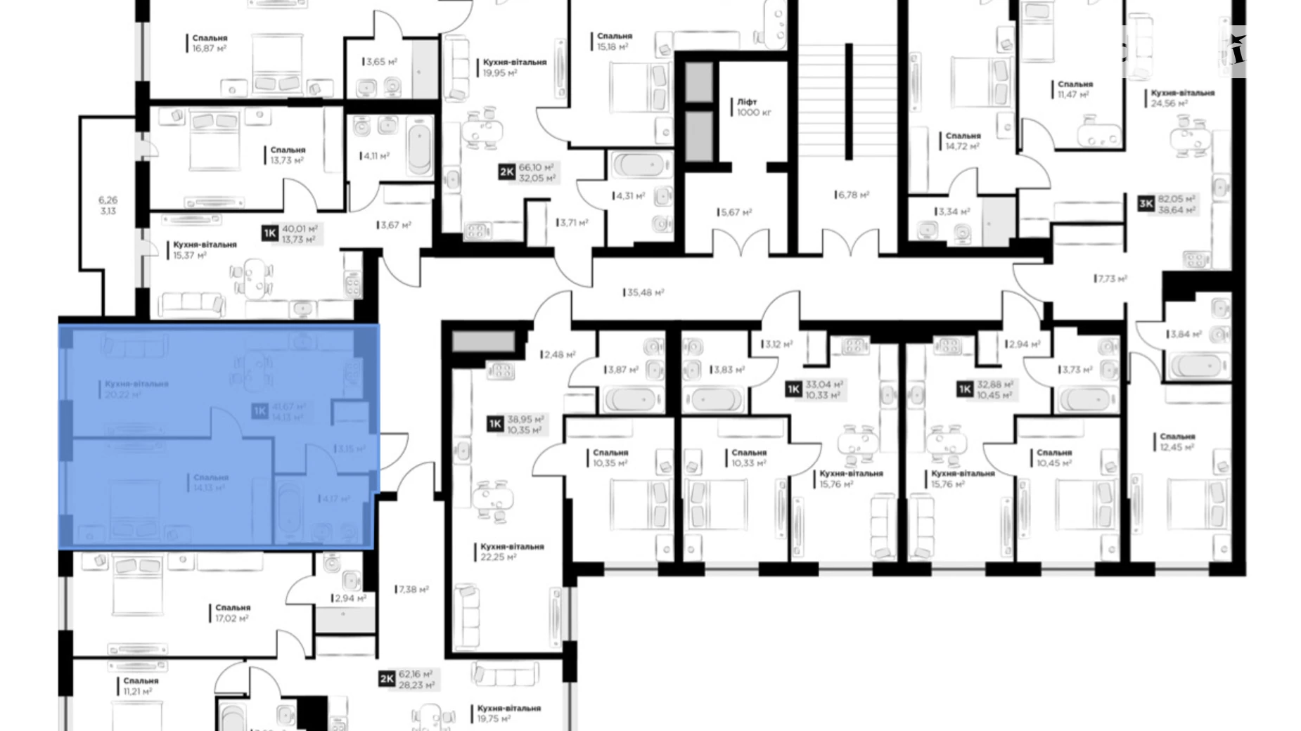 Продається 1-кімнатна квартира 41.67 кв. м у Винниках, вул. Галицька, 7 - фото 3