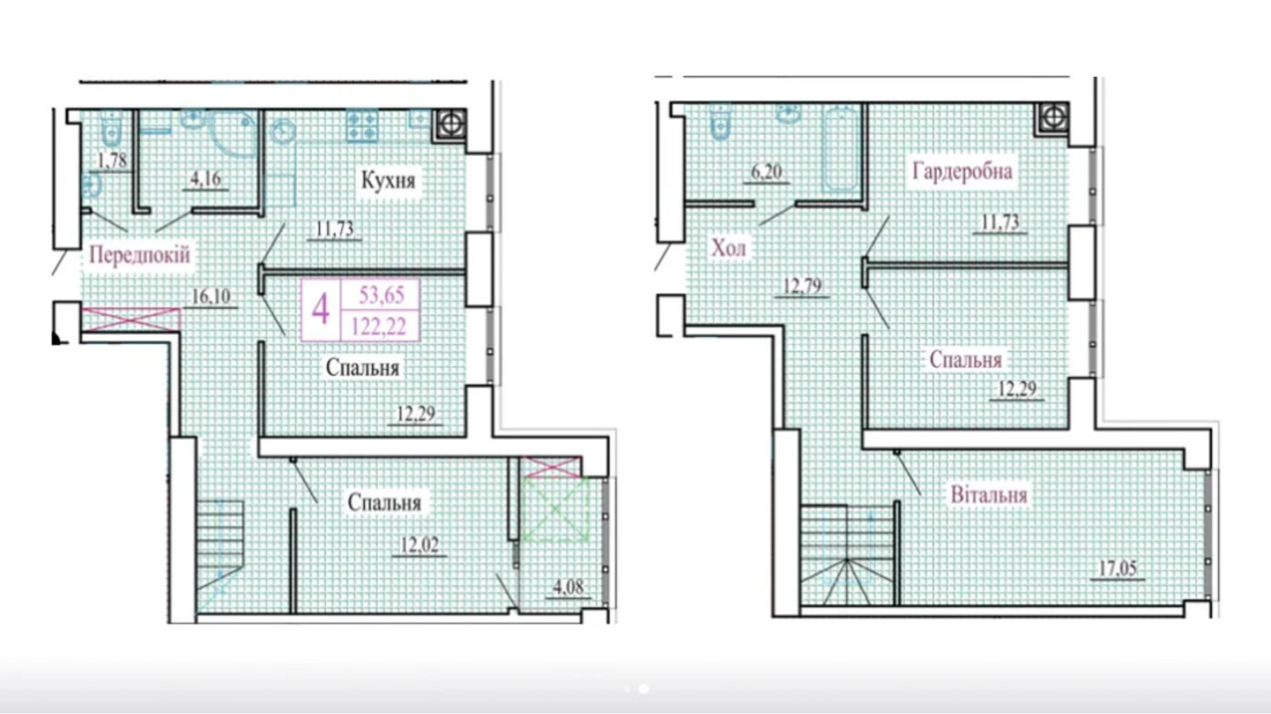 4-комнатная квартира 122.22 кв. м в Луцке, ул. Христианская, 42 - фото 2