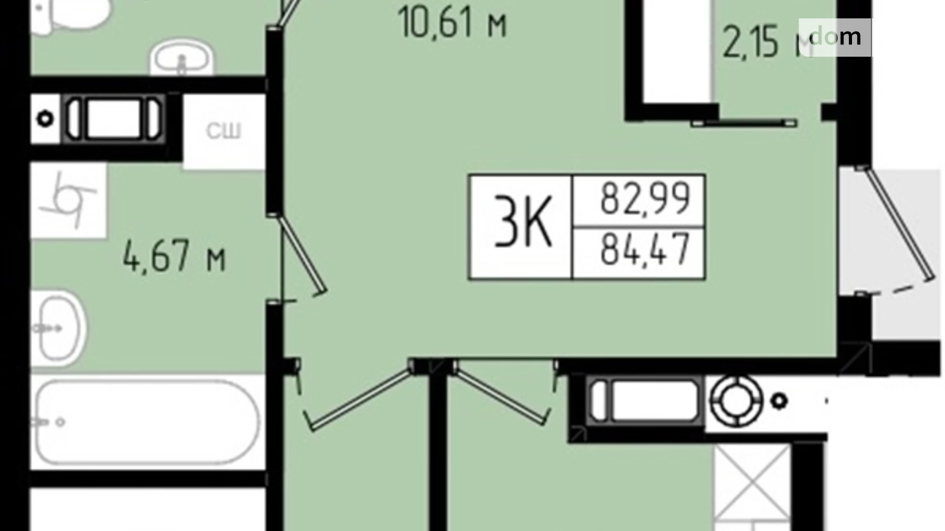 Продается 3-комнатная квартира 95.2 кв. м в Ивано-Франковске, ул. Ленкавского - фото 2