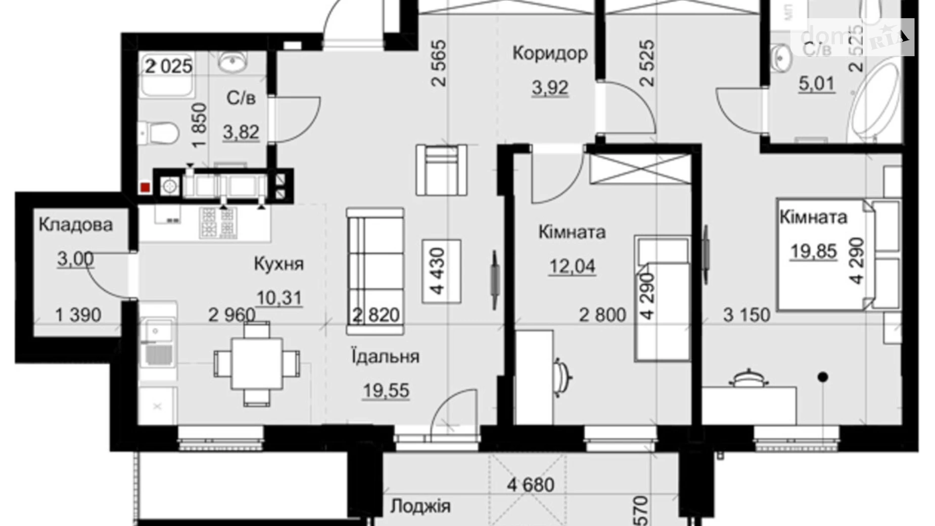 Продается 2-комнатная квартира 81 кв. м в Львове, ул. Пасечная, 154 - фото 2