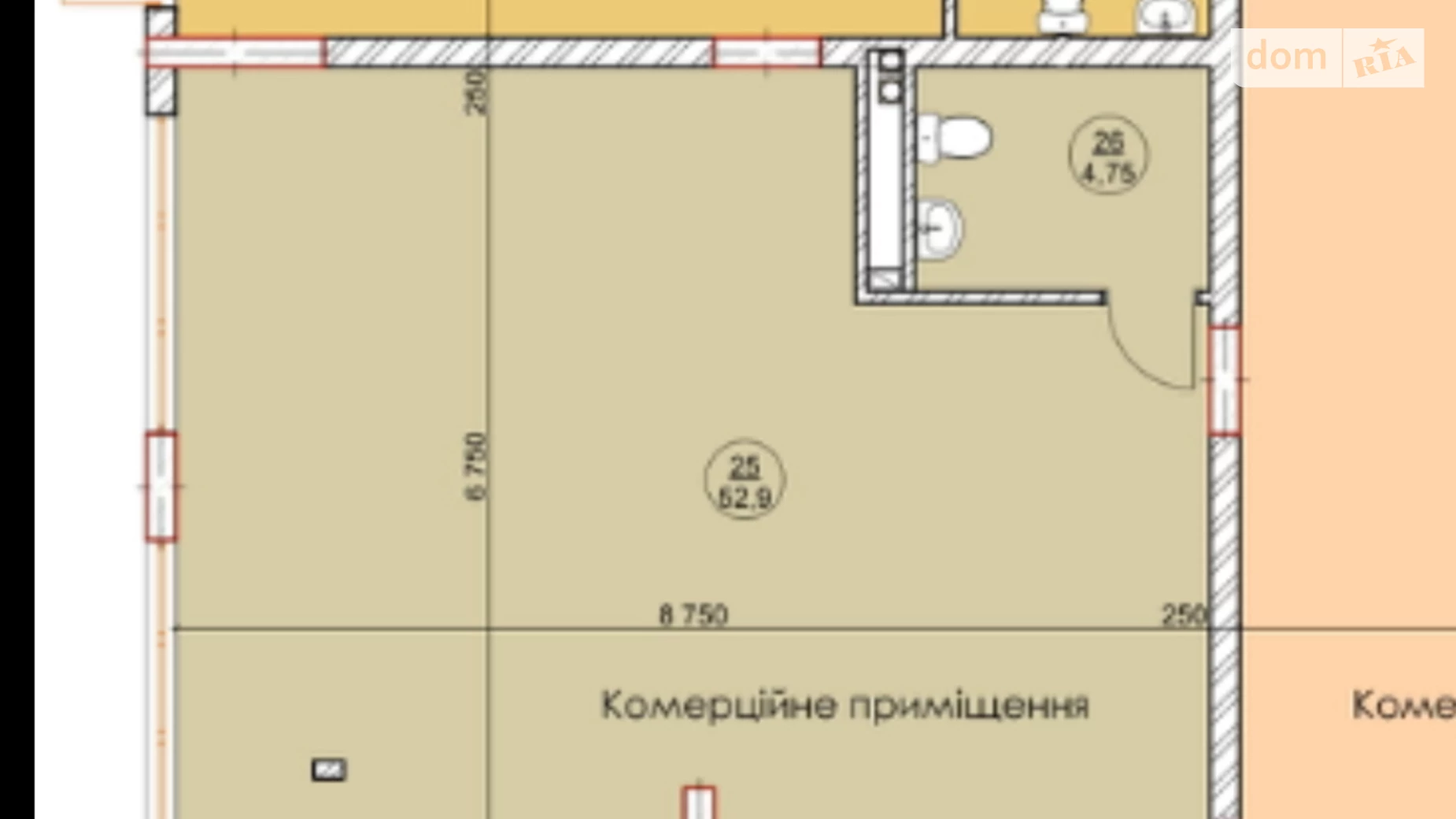 Продається приміщення вільного призначення 58 кв. м в 8-поверховій будівлі, цена: 58000 $ - фото 4