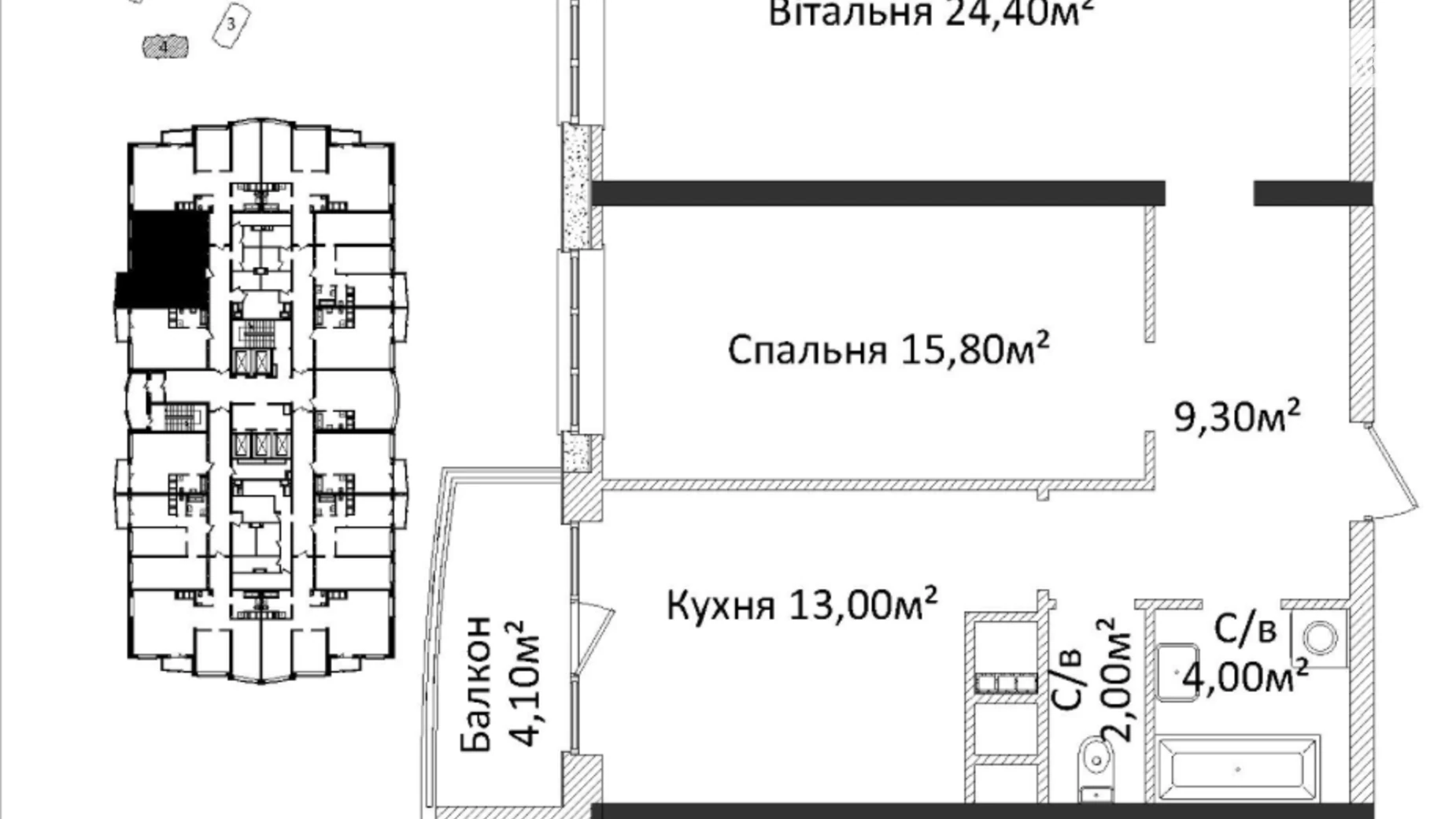 Продається 2-кімнатна квартира 69.7 кв. м у Одесі, пров. Лесі Українки, 19 корпус 4 - фото 3