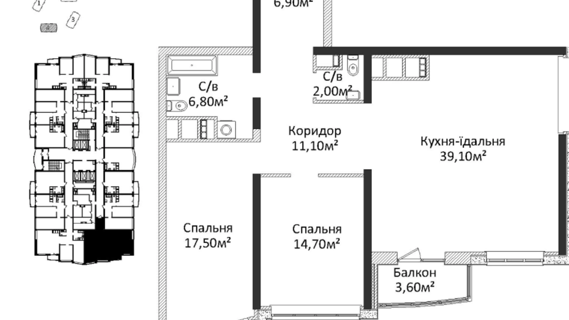 Продається 2-кімнатна квартира 101.7 кв. м у Одесі, пров. Лесі Українки, 19 корпус 4 - фото 4