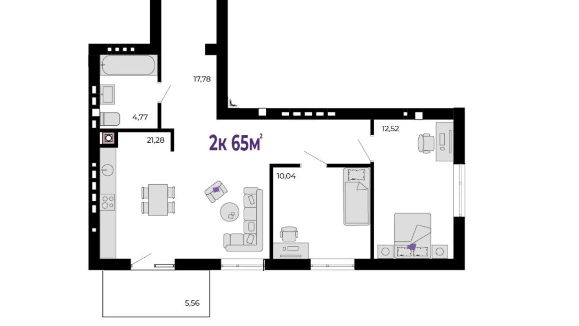 Продается 2-комнатная квартира 65 кв. м в Криховцах, ул. 24-го Августа - фото 2