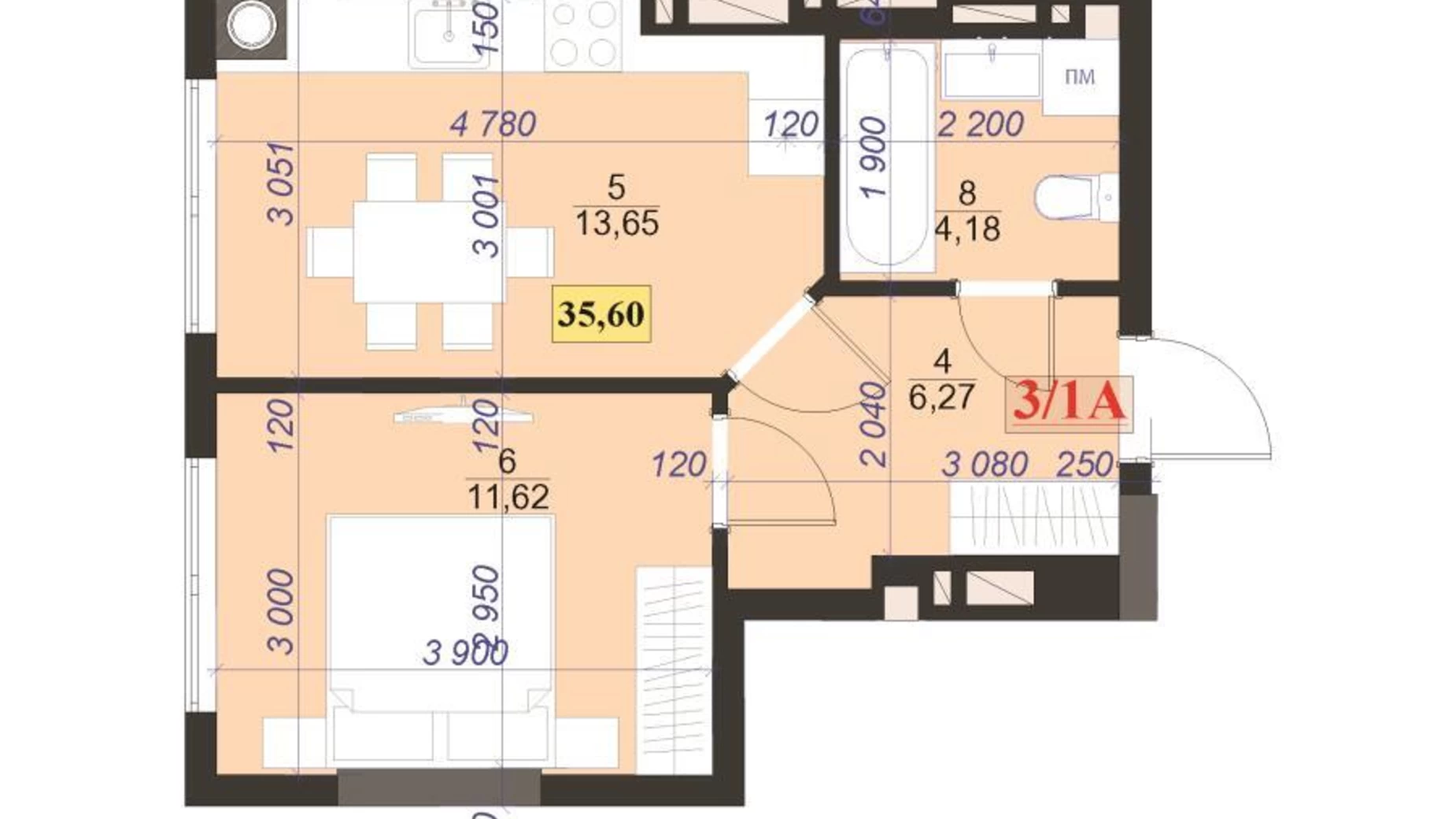 Продается 1-комнатная квартира 36 кв. м в Ивано-Франковске, ул. Гарбарская, 31 - фото 2