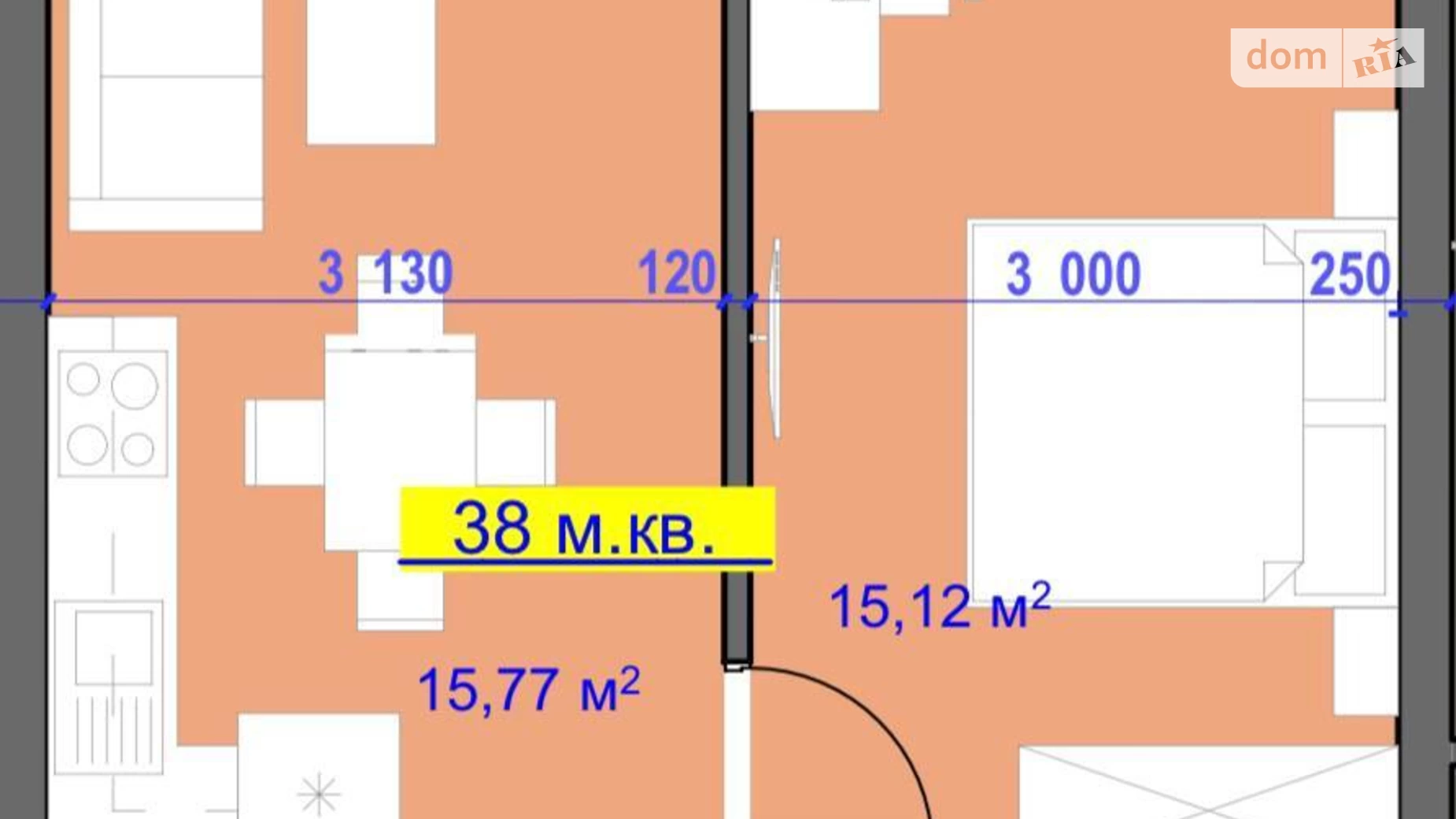 Продается 1-комнатная квартира 38 кв. м в Ивано-Франковске, ул. Урожайная, 7А - фото 5